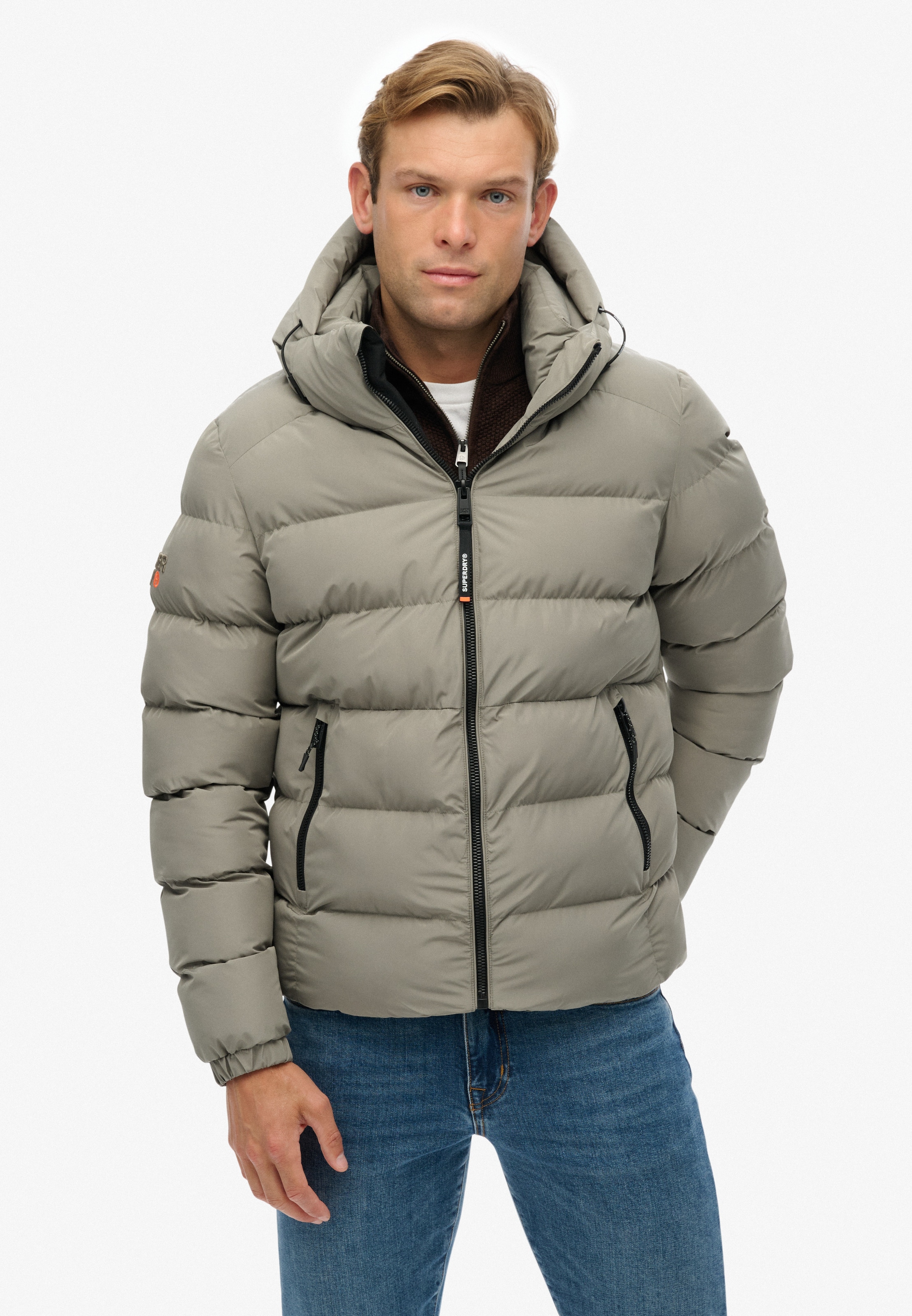 Superdry Steppjacke "HOODED SPORTS PUFFER JACKET" mit Kapuze günstig online kaufen