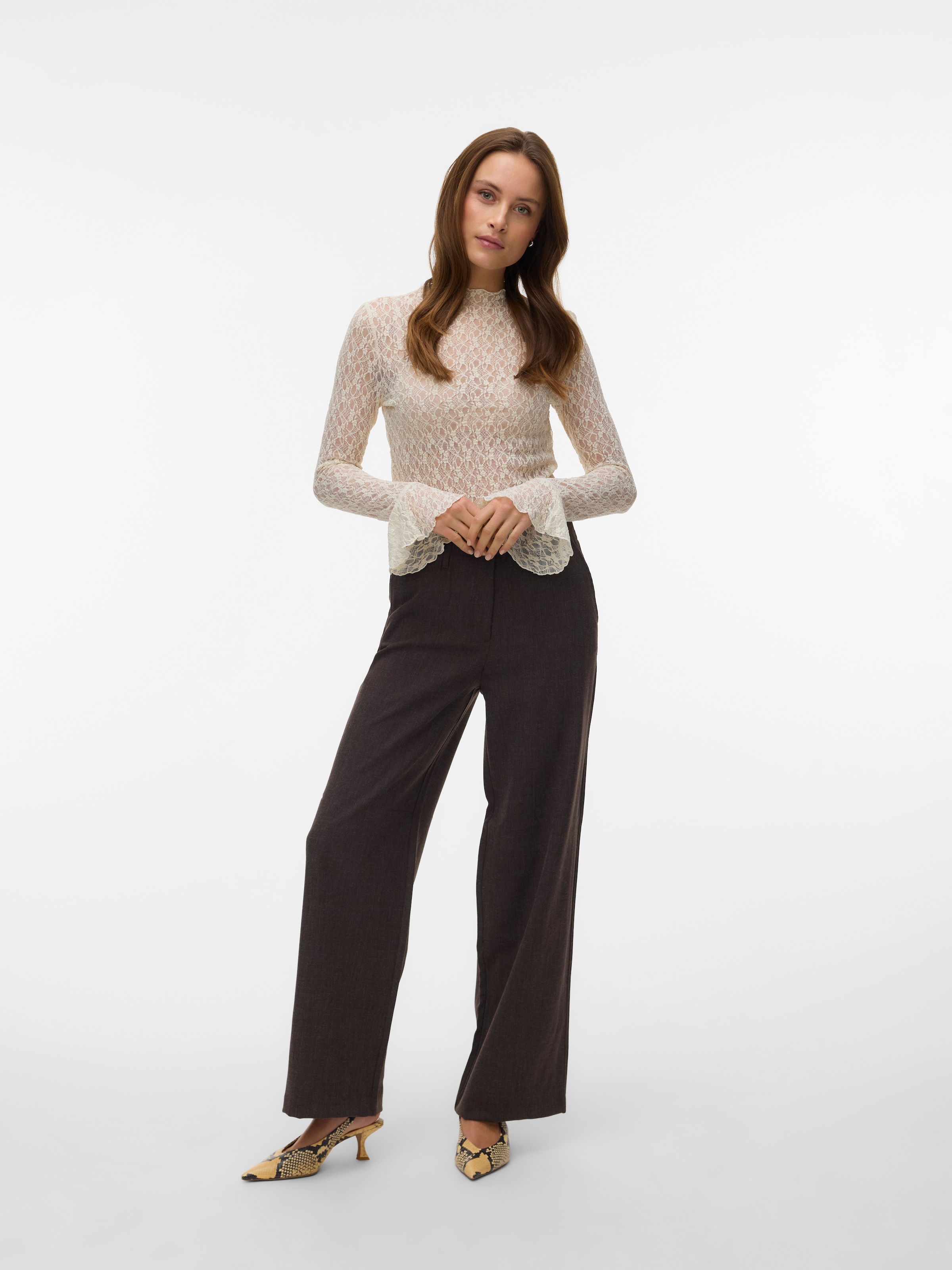 Vero Moda Anzughose »VMBESTIE HW WIDE PANT NOOS«  Materialmix