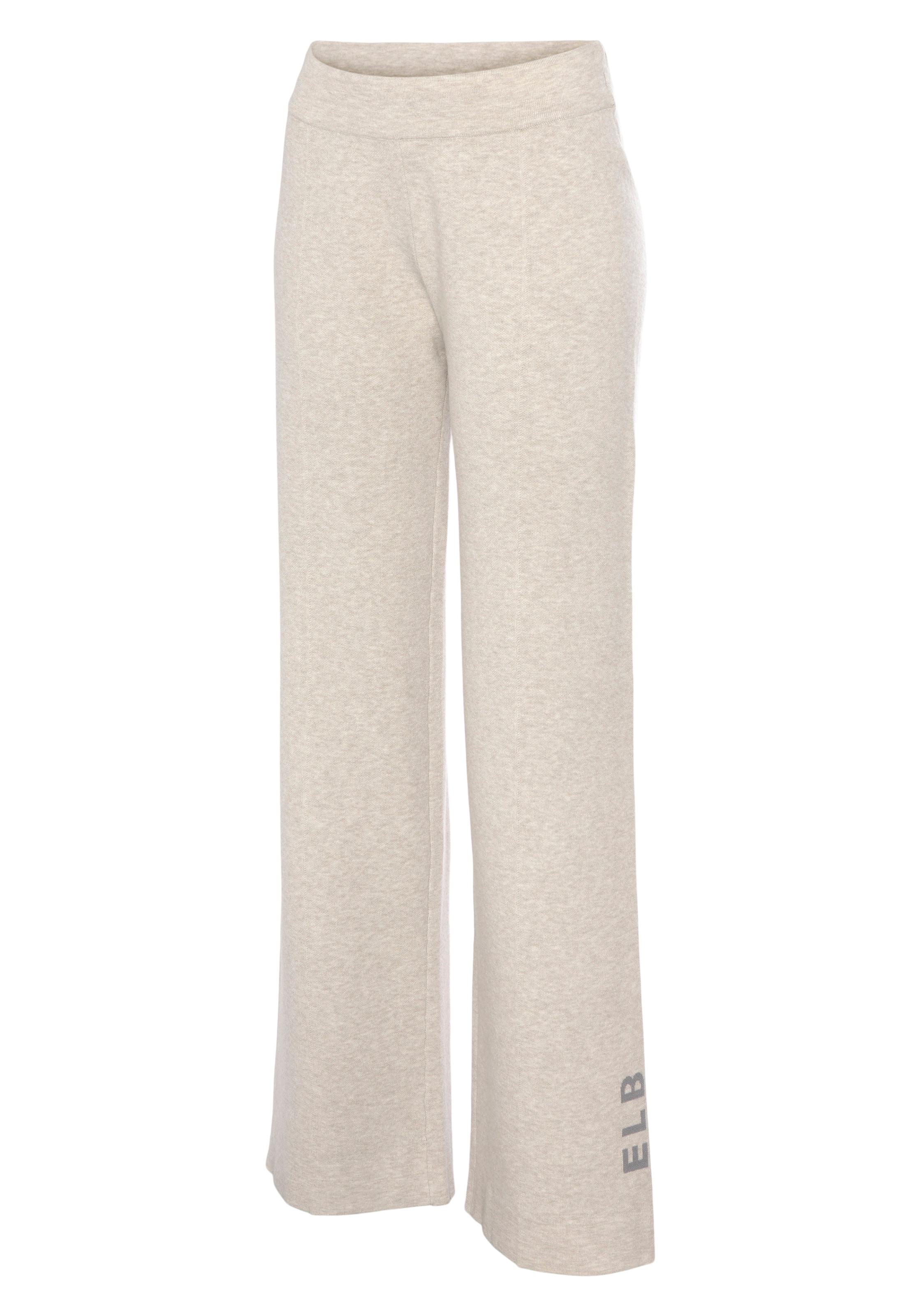 Elbsand Strickhose »- Loungehose - Relaxhose«, mit weitem Bein und eingestricktem Logo, Loungewear