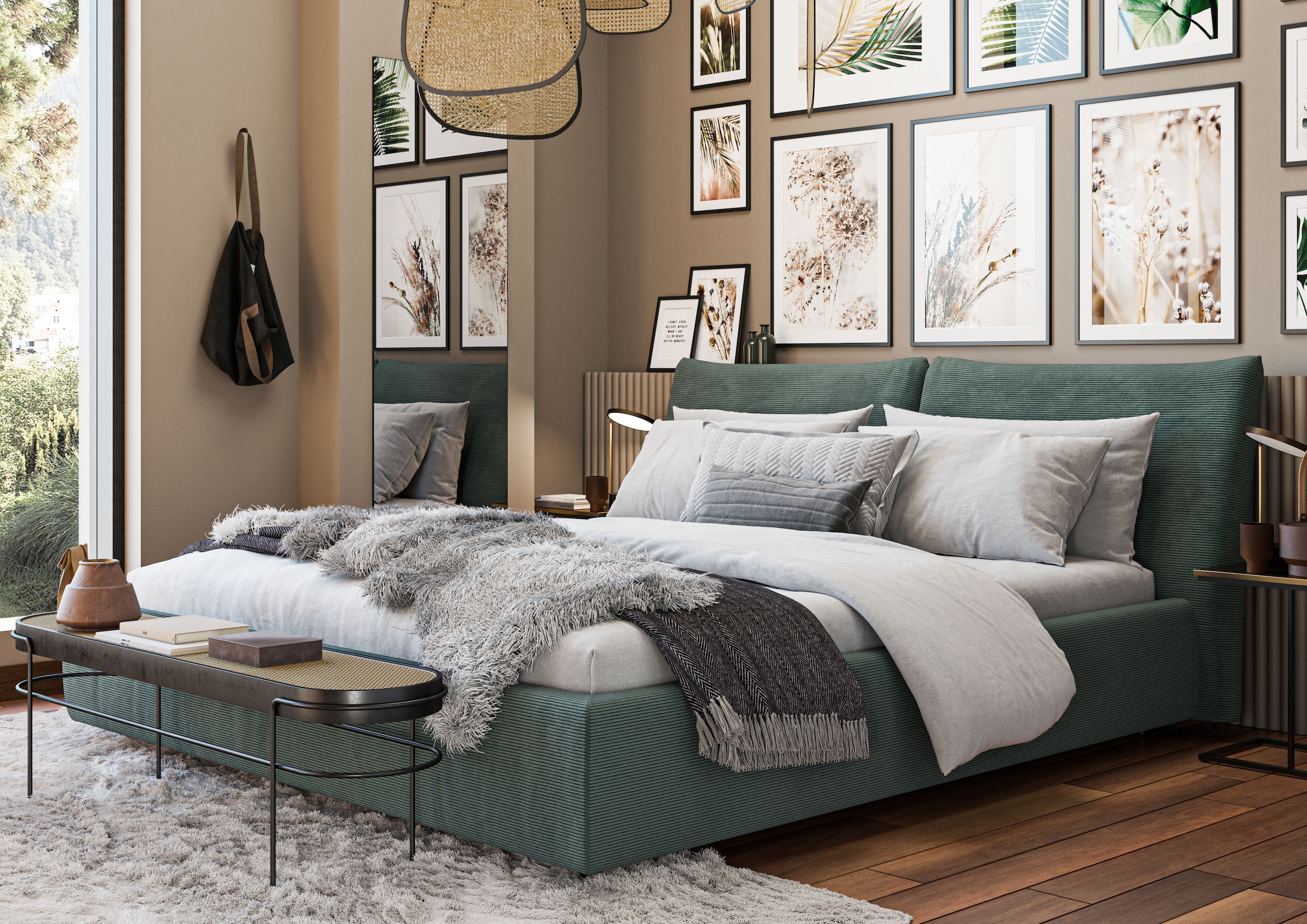 PLACES OF STYLE Polsterbett "Priora in 4 Breiten bis 200cm" auch in NaturLE günstig online kaufen