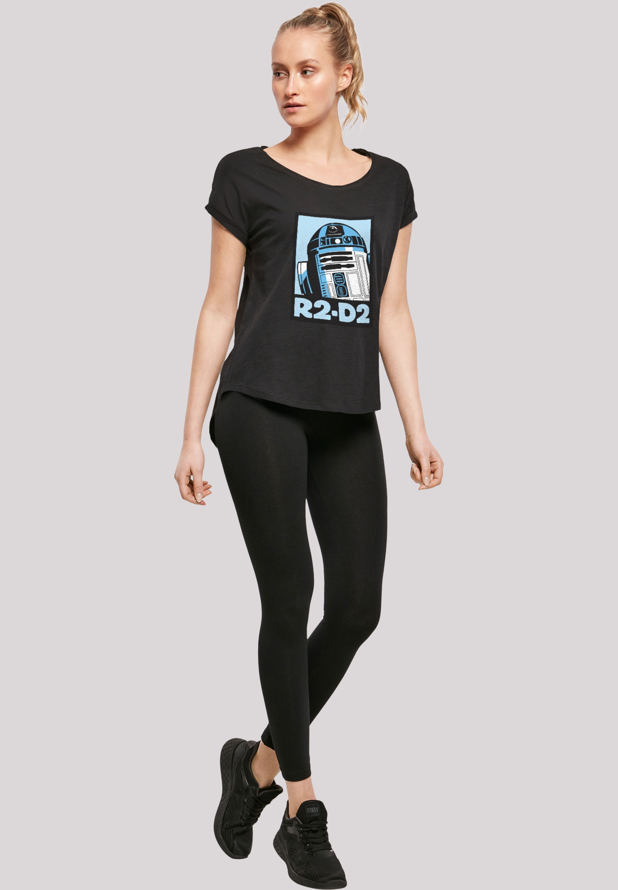 Ladies Tee«, with | Long BAUR tlg.) »Damen R2-D2 online F4NT4STIC Kurzarmshirt (1 Poster kaufen Star Wars Slub