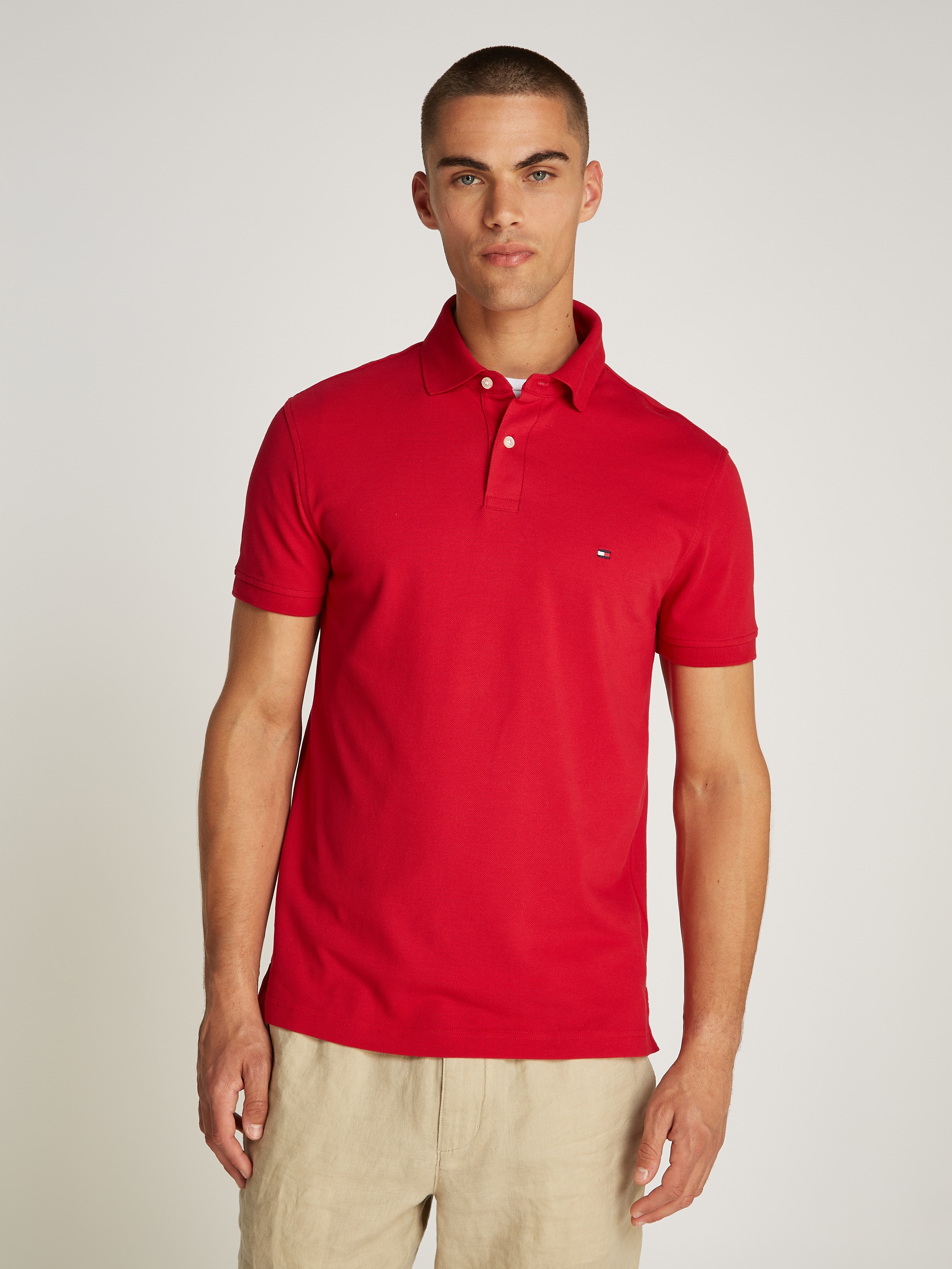 Tommy Hilfiger Poloshirt "1985 SLIM POLO mit Stickerei und Piqué-Qualität", günstig online kaufen
