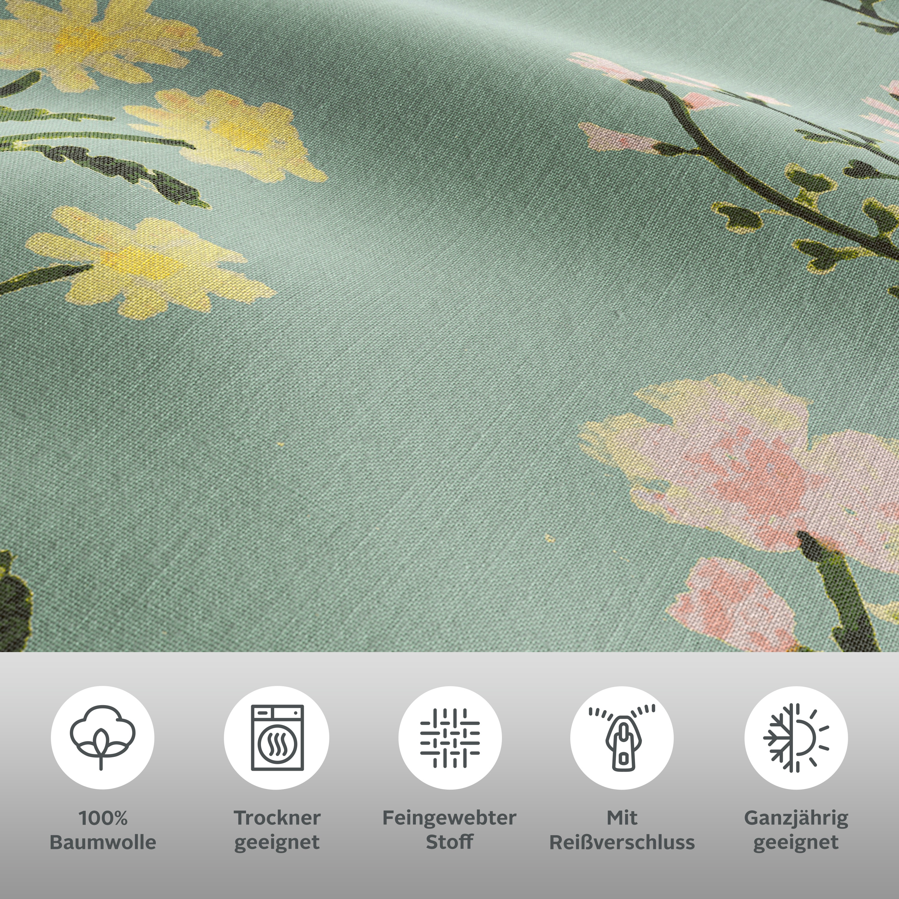 Thumbnail - OTTO home Bettwäsche "Claara" 2 Stk. tlg. mit Blumen Design, skandinavisch, romantische Bettwäsche