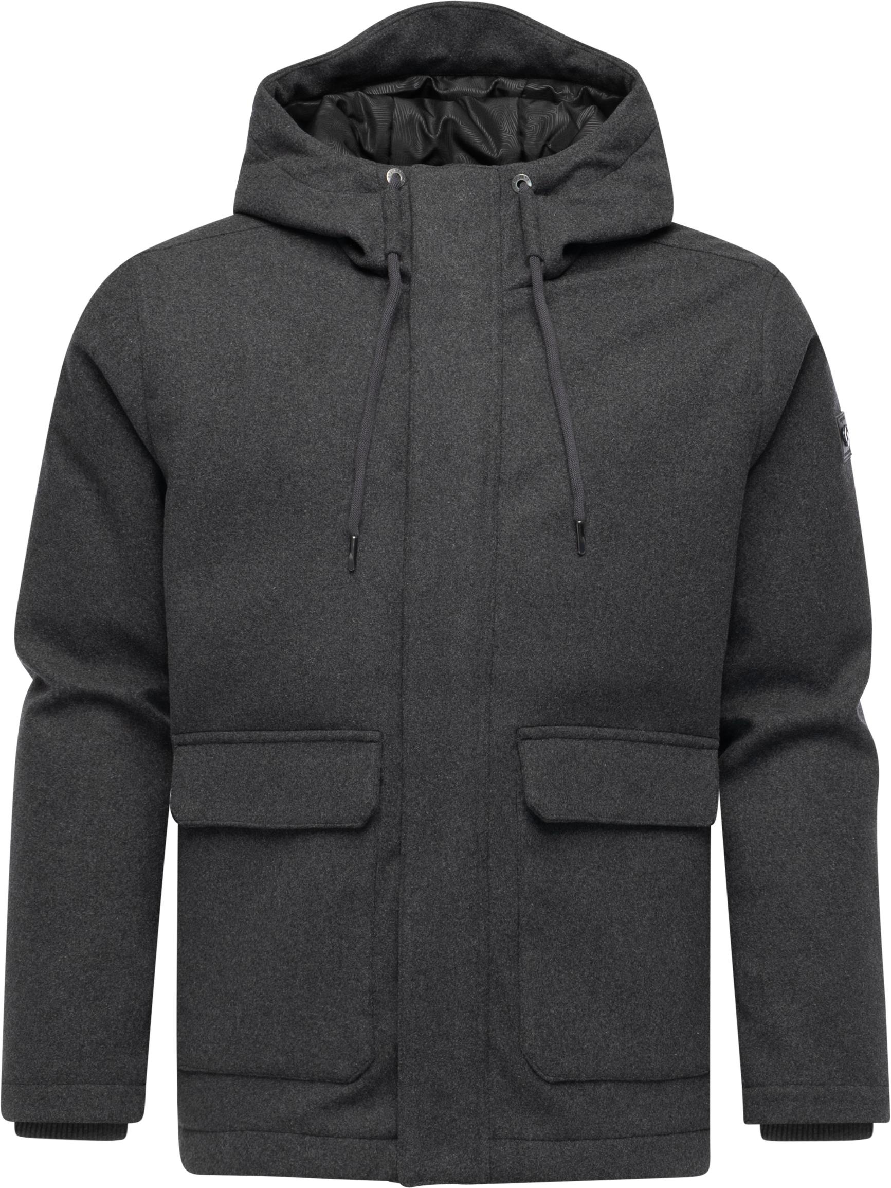 Outdoorjacke RAGWEAR "Mr Them Felt YOUMODO", Herren, Gr. S (48), dunkelgrau, Obermaterial: 100% Polyester; Innenfutter: 100% Polyester; Wattierung: 100% Polyester, gerade hüftbedeckend, hoch geschlossener Ausschnitt, Rippstrickbündchen, Jacken Outdoorjack