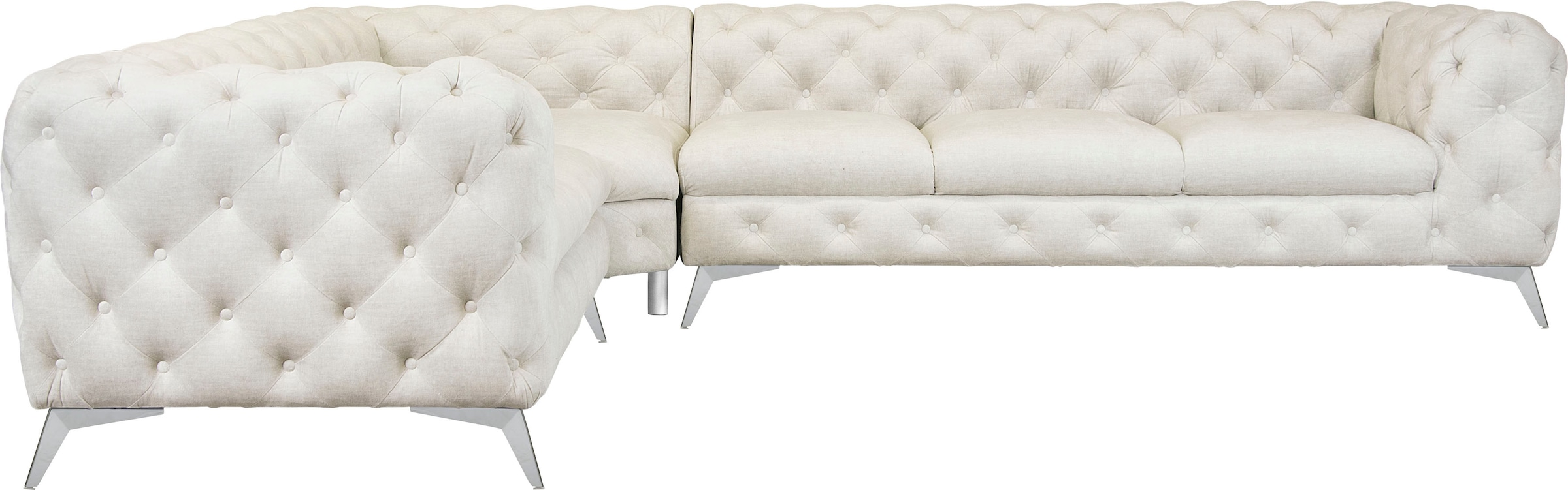 Home affaire Chesterfield-Sofa "Ecksofa GLYNIS L-Form mit Wellenunterfederu günstig online kaufen