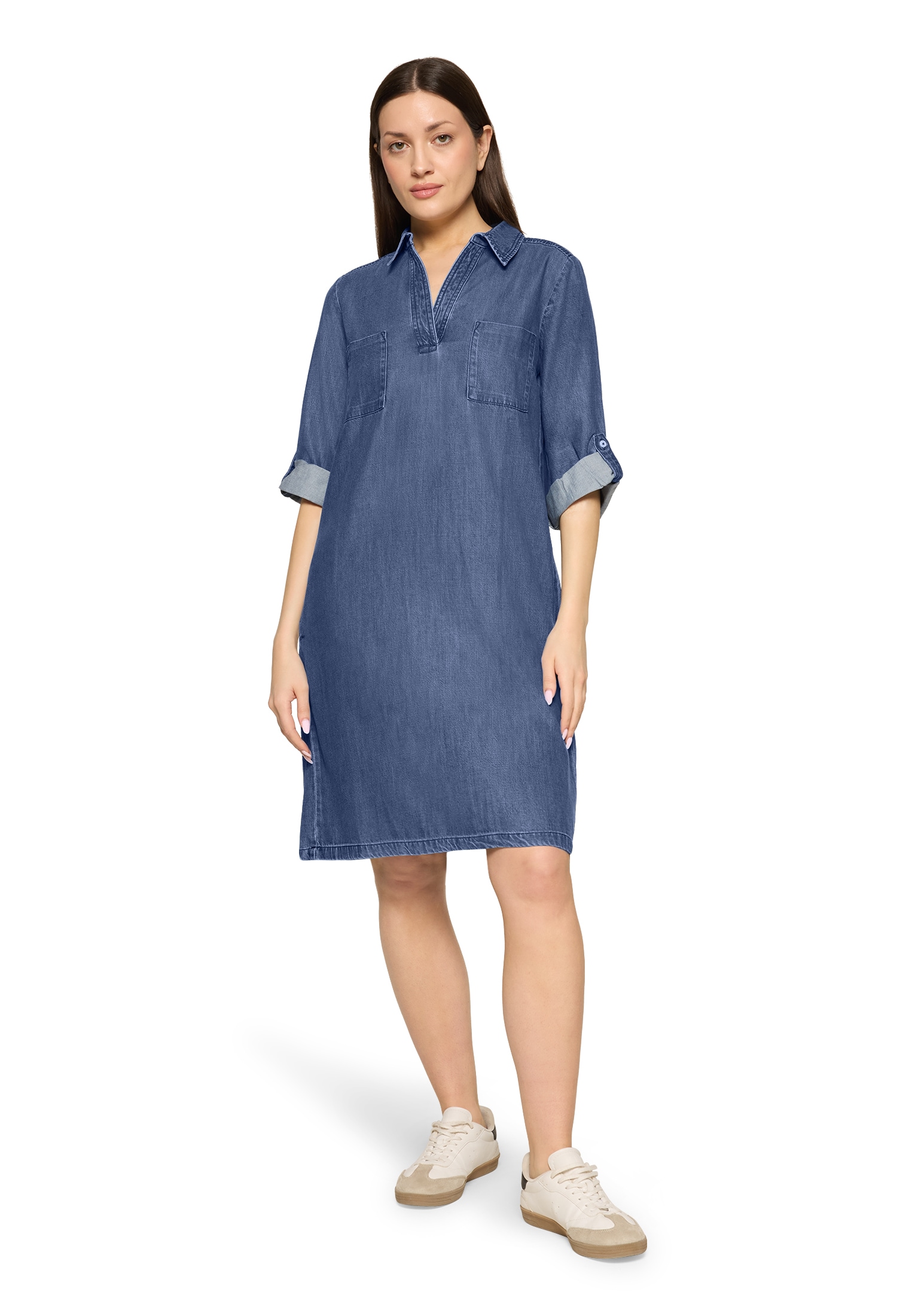 Cartoon Jeanskleid "Damen mit Kragen" Ohne Tasche günstig online kaufen