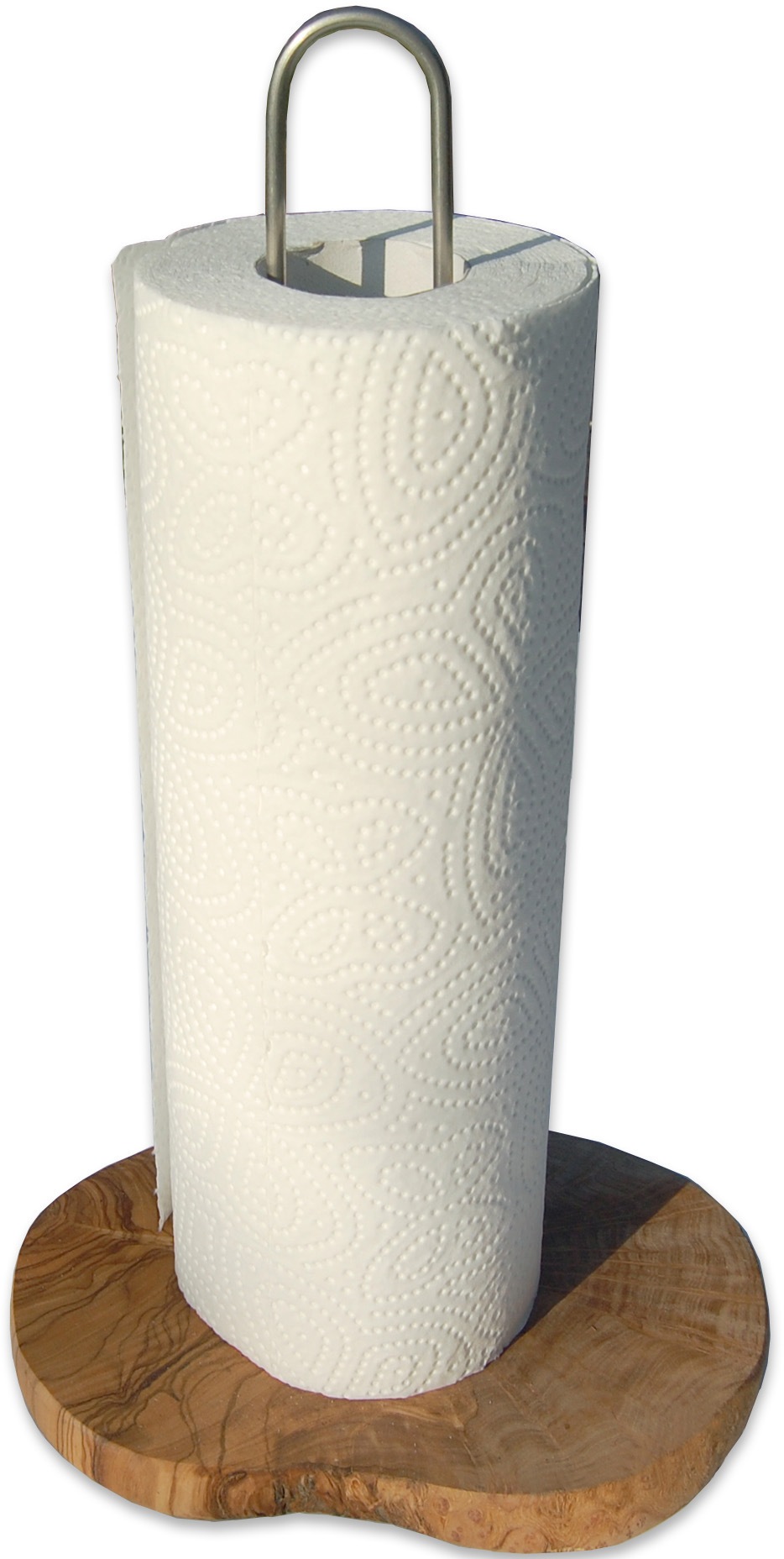 Olivenholz-erleben Küchenrollenhalter "DESIGN mit Edelstahlstangen und Oliv günstig online kaufen