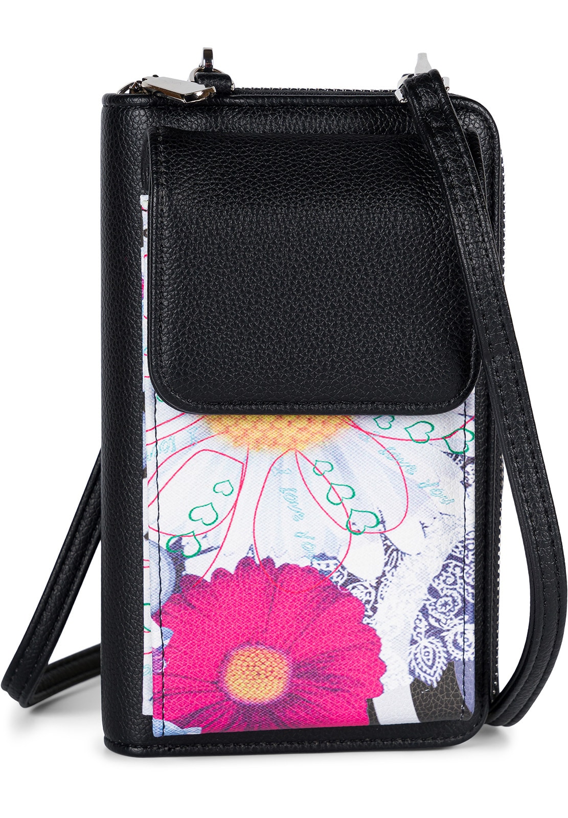 styleBREAKER Mini Bag "Mini Bag Ethno Blumen Blüten - RFID Schutz"