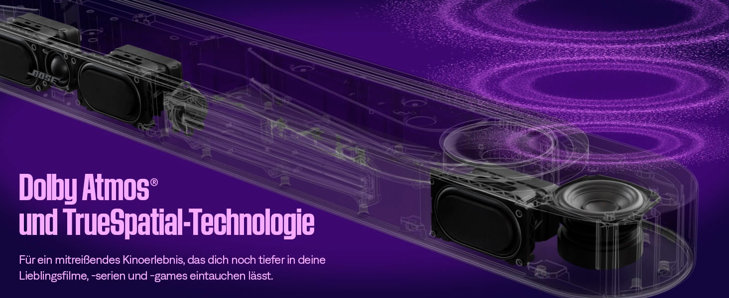 Bose Soundbar »Lifestyle Ultra« 5.1.2 (Bluetooth | WLAN 360°-Sound | App-Steuerung | Mikrofon | Mikrofon-Stummschaltung | Multiroom | Sprachsteuerung 50 W)