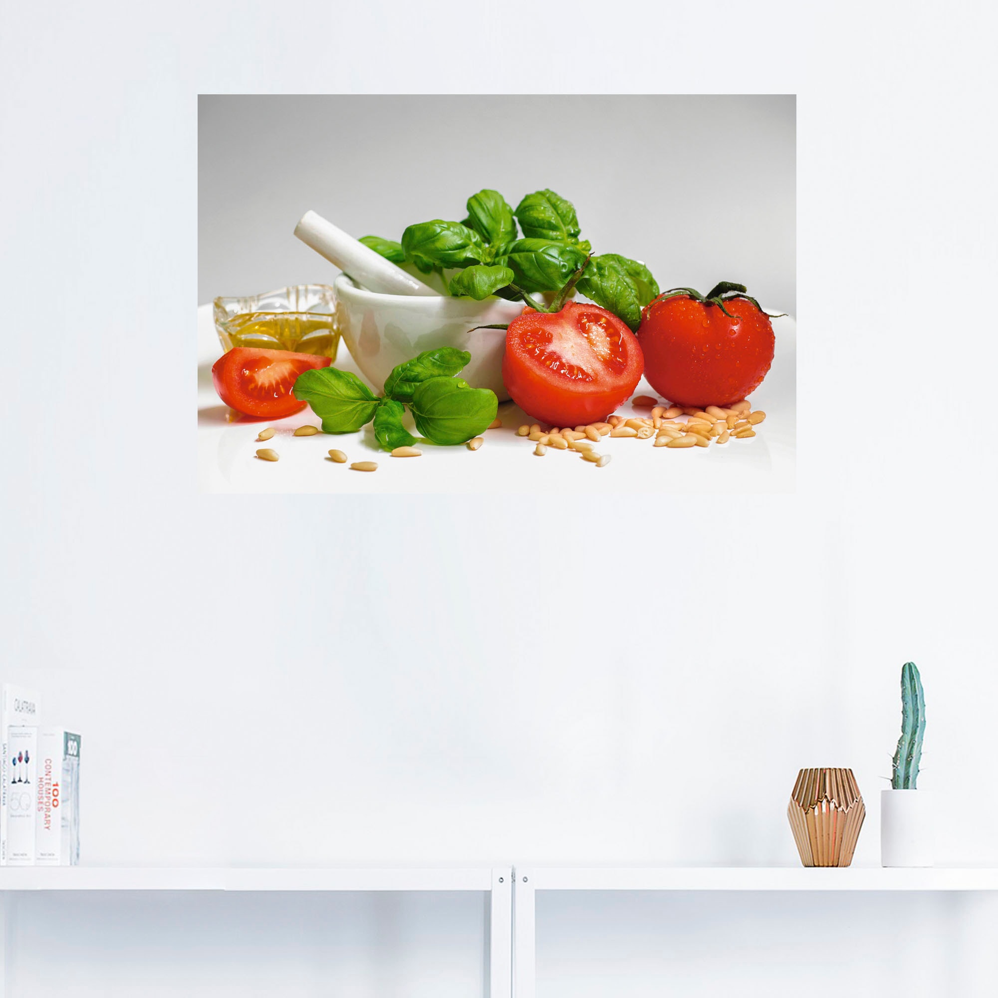 Artland Wandbild »Bereit für Pesto«, Lebensmittel, (1 St.), als Leinwandbild, Poster, Wandaufkleber in verschied. Größen
