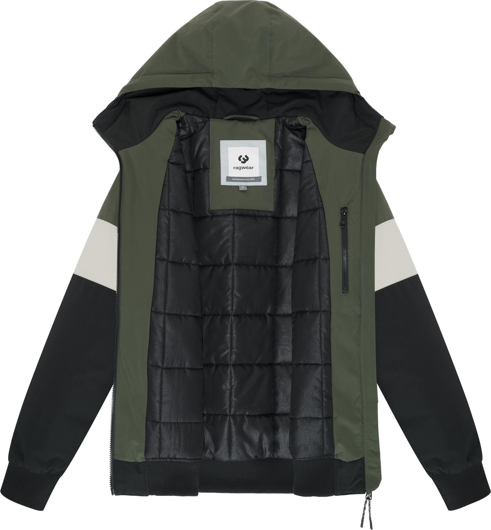Ragwear Winterjacke »Jinig Warm YOUMODO«, mit Kapuze, Gefütterte Herren Colourblocking Bomberjacke mit Kapuze