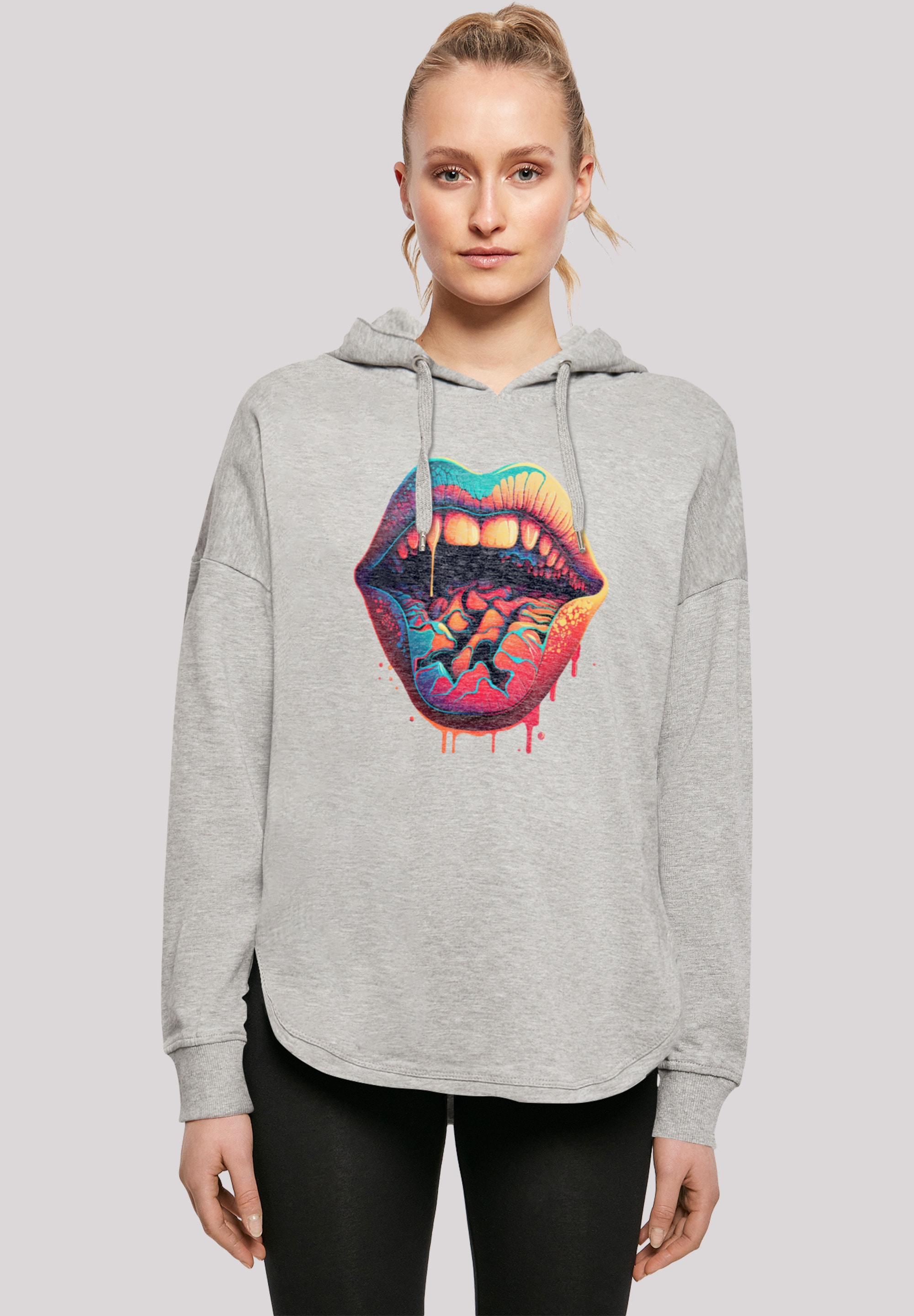 F4NT4STIC Kapuzenpullover "Drooling Lips OVERSIZE HOODIE", Print