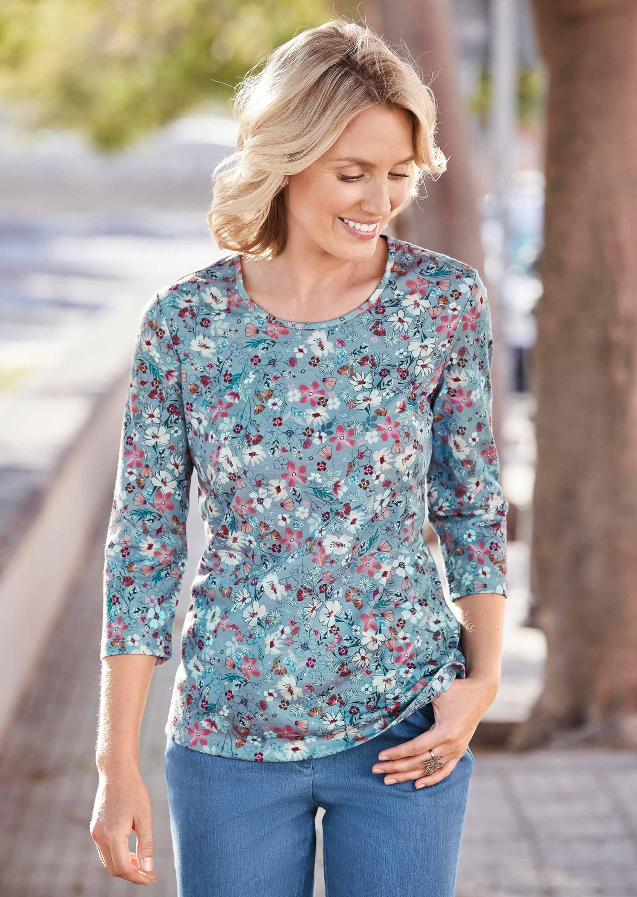 Thumbnail - GOLDNER Print-Shirt "Raffiniertes Druckshirt mit 3/4-Arm" Ohne