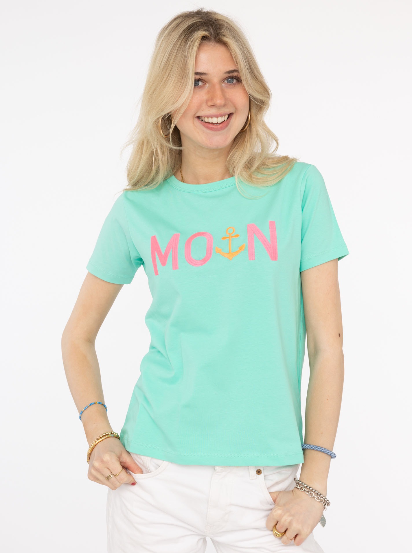 Zwillingsherz T-Shirt ""MoinZH"", Kurzarm, Rundhalsausschnitt, Stickerei, B günstig online kaufen