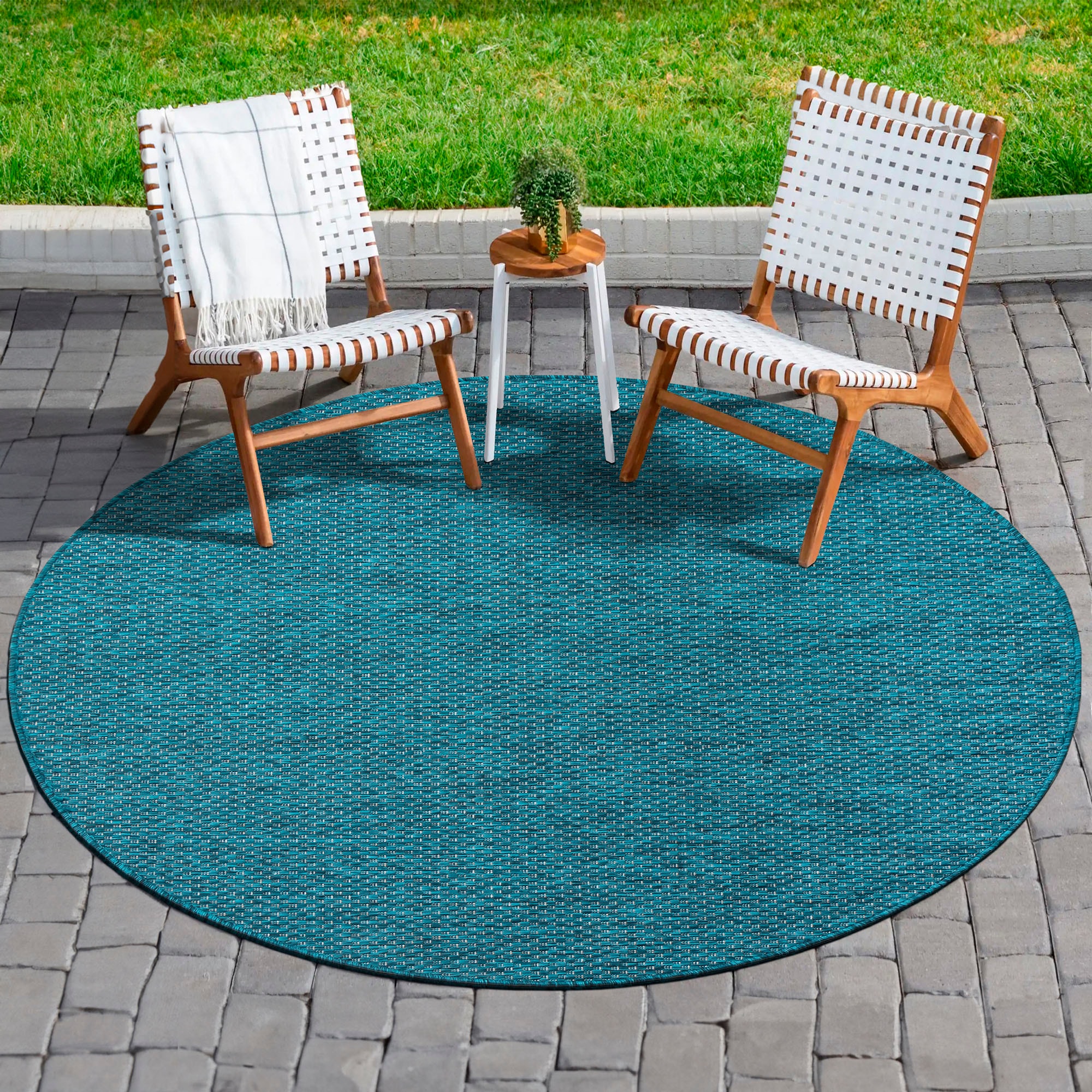 Sanat Teppich "Melissa 8000", rund, 10 mm Höhe, Kurzflor, In -und Outdoor geeignet, Wohnzimmer