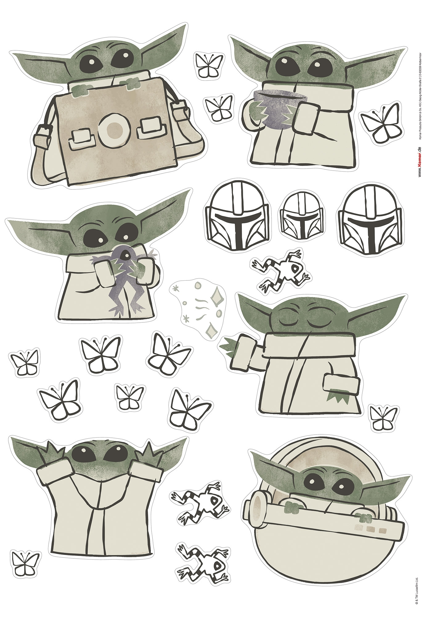 Komar Wandtattoo »Star Wars The Mandalorian Grogu Cute«, (1 St.), 50 x 70 cm (Breite x Höhe) - Kinderzimmer, Wandsticker