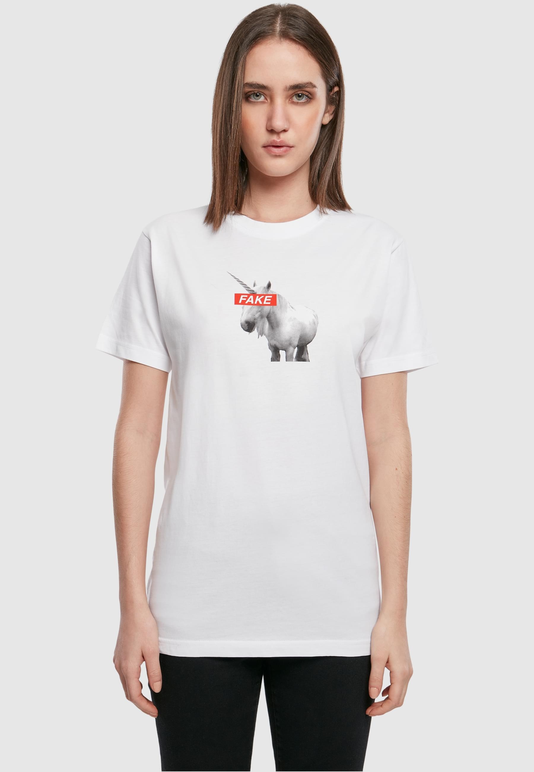 MisterTee T-Shirt »MisterTee Damen Ladies Fake Unicorn Tee«, (1 tlg.)