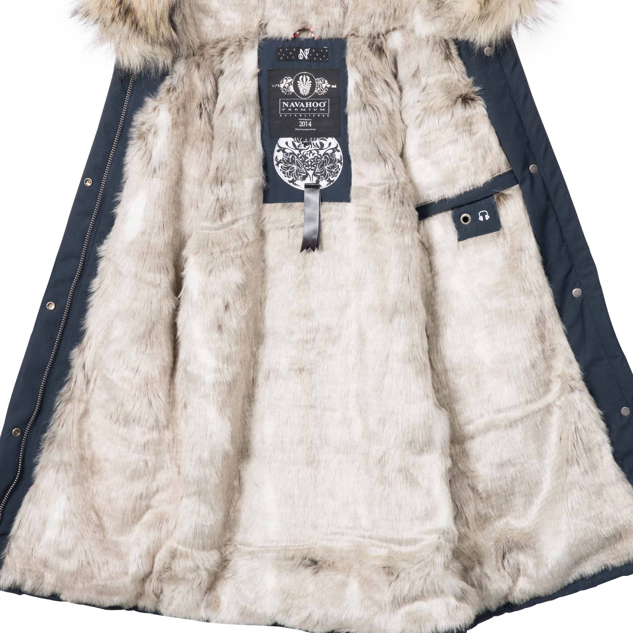 Navahoo Wintermantel »Cristal«, stylischer Damen Winterparka mit Kunstfell-Kapuze