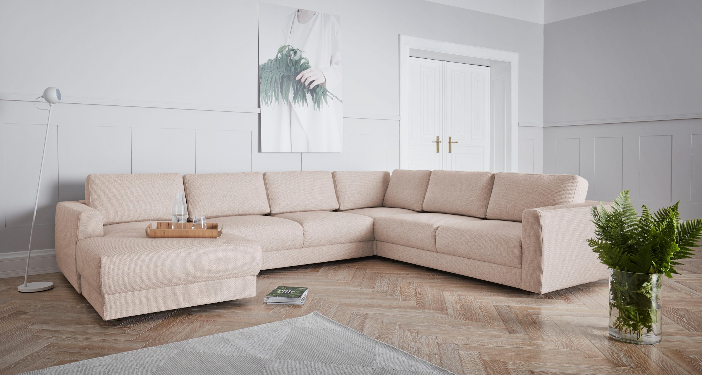 Home affaire Wohnlandschaft "Hobro U-Form" in 3 Bezugsqualitäten in vielen günstig online kaufen