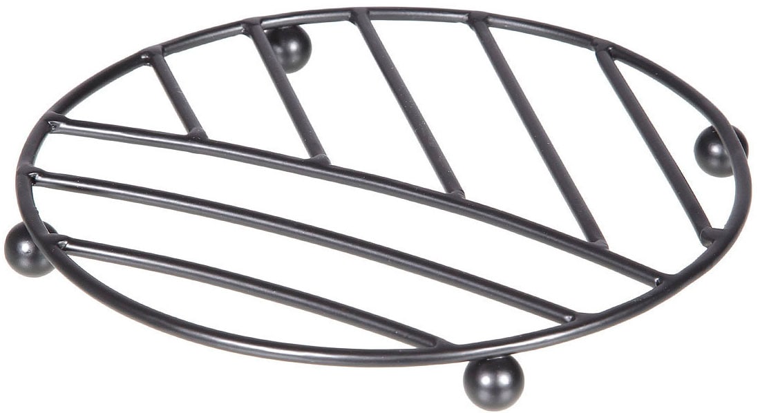 Teller AMBIENTE HAUS, B:18cm H:2cm T:18cm, schwarz, Edelstahl, Speiseteller, "Untersetzer in schwarz (D) 20cm"