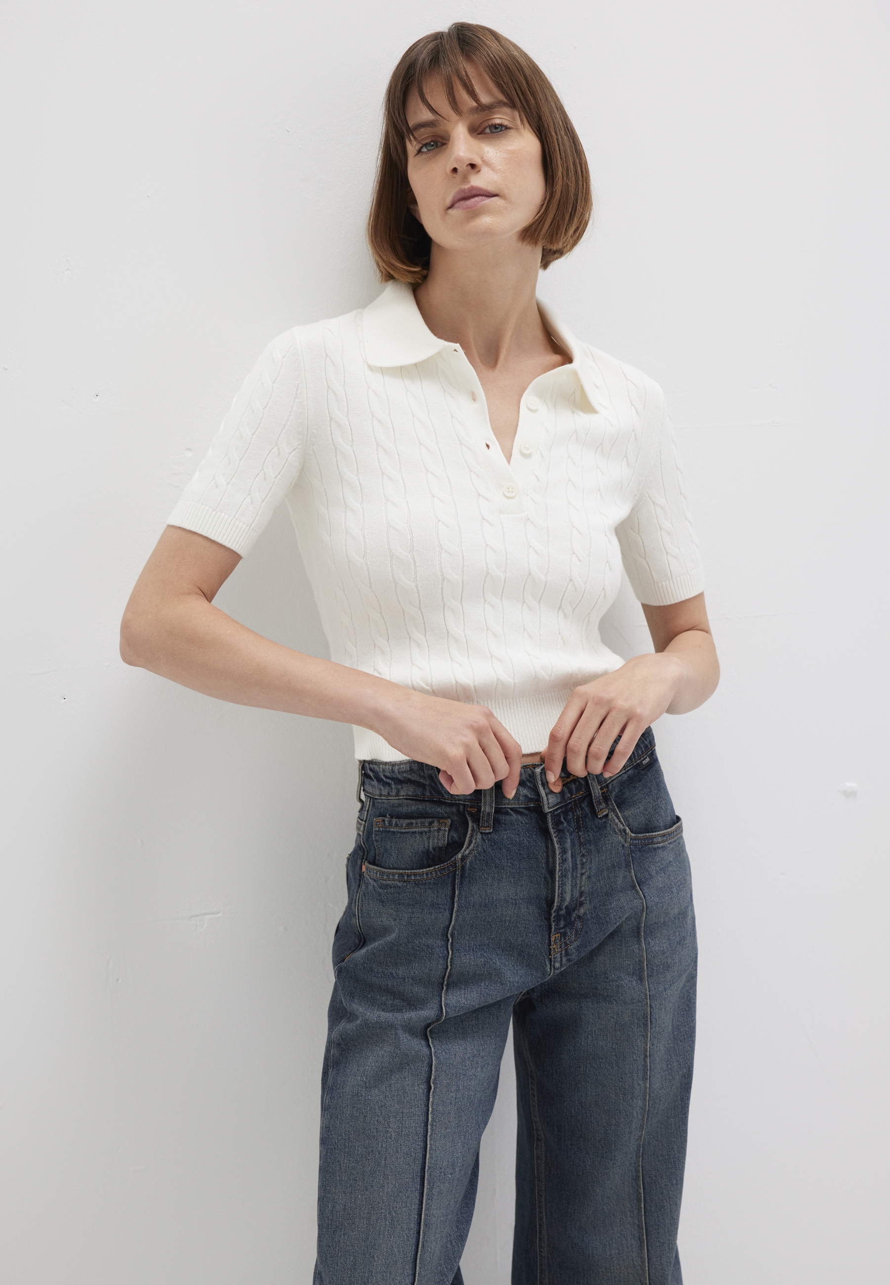 Mavi Strickpullover "POLO COLLAR SWEATER" Top Strick