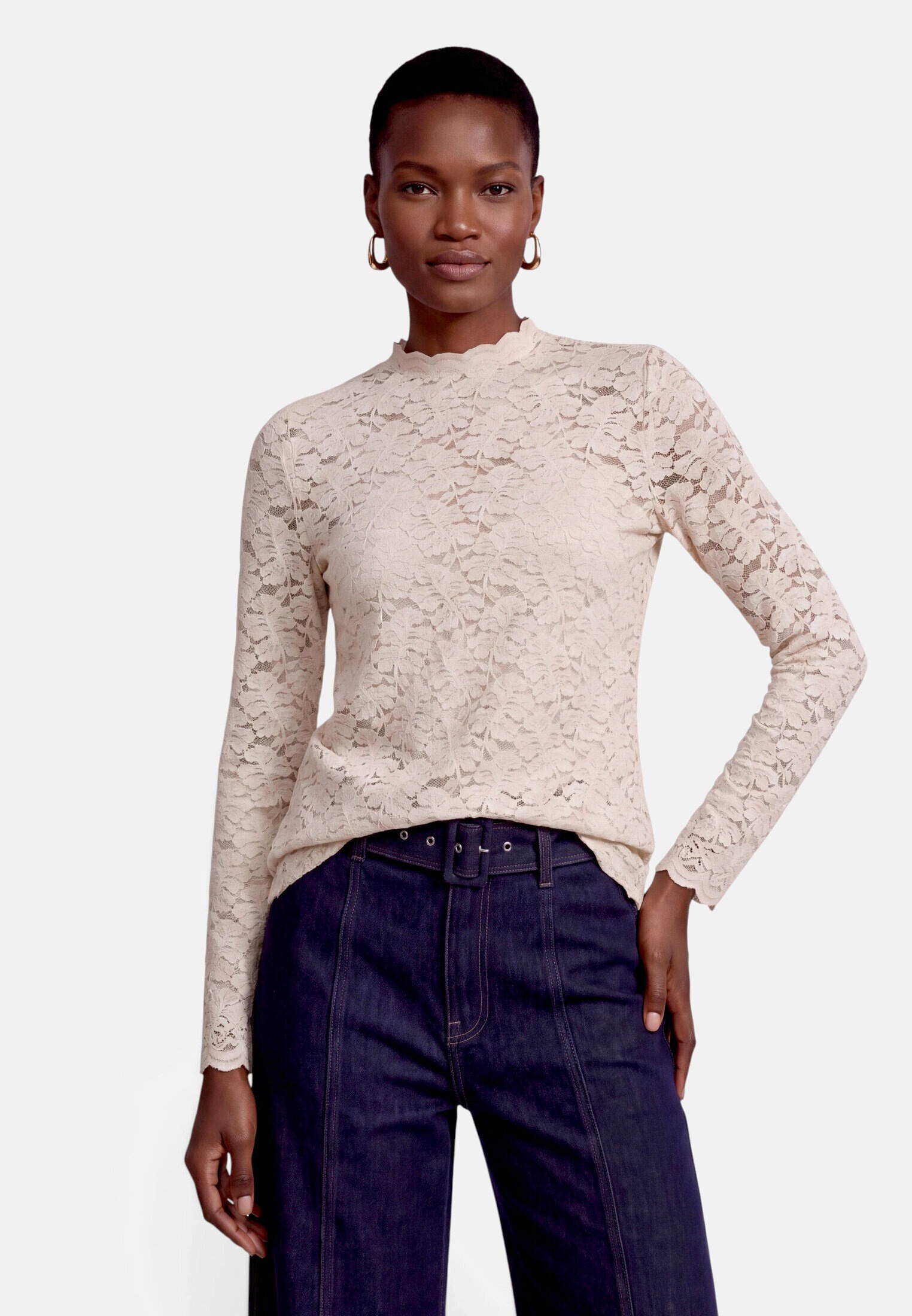 Zero Kurzarmshirt »Damen mit Spitze« 1 Spitze