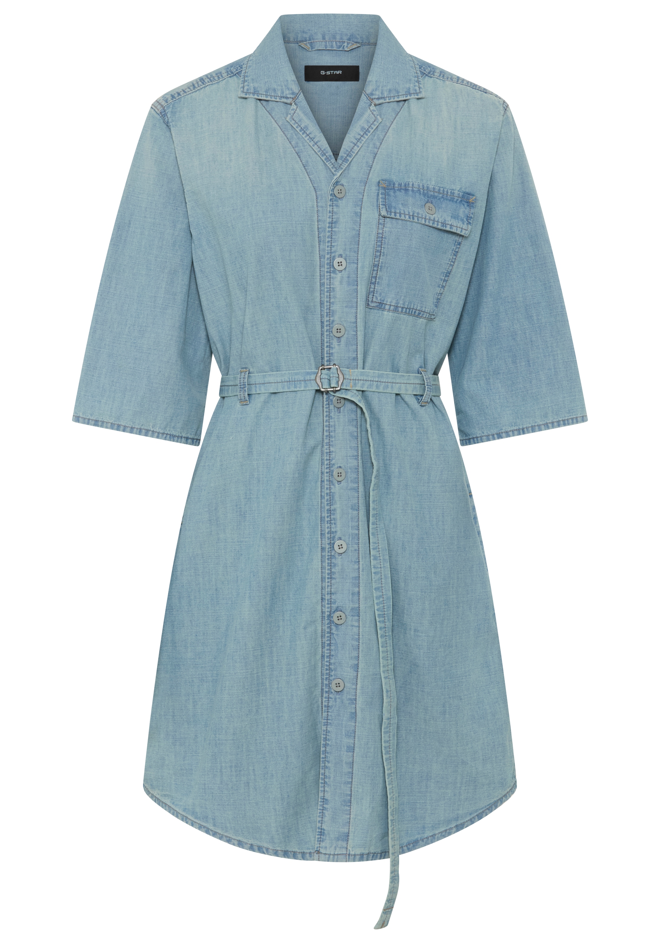 G-STAR Hemdblusenkleid »Belted Shirt Dress ss wmn« Brusttasche mit Taillengürtel, Regular Fit