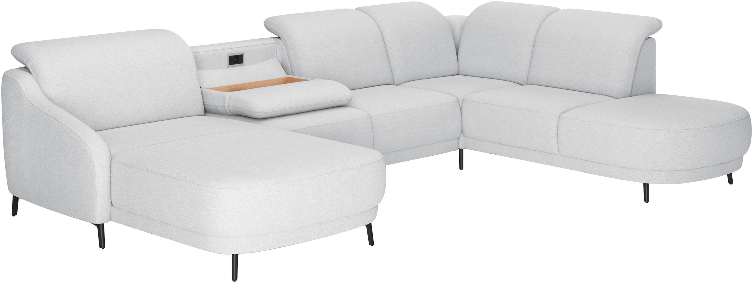 sit&more Wohnlandschaft »Blues U-Form«, inkl. Kopfteilverstellung, wahlweise mit Klapptisch und USB