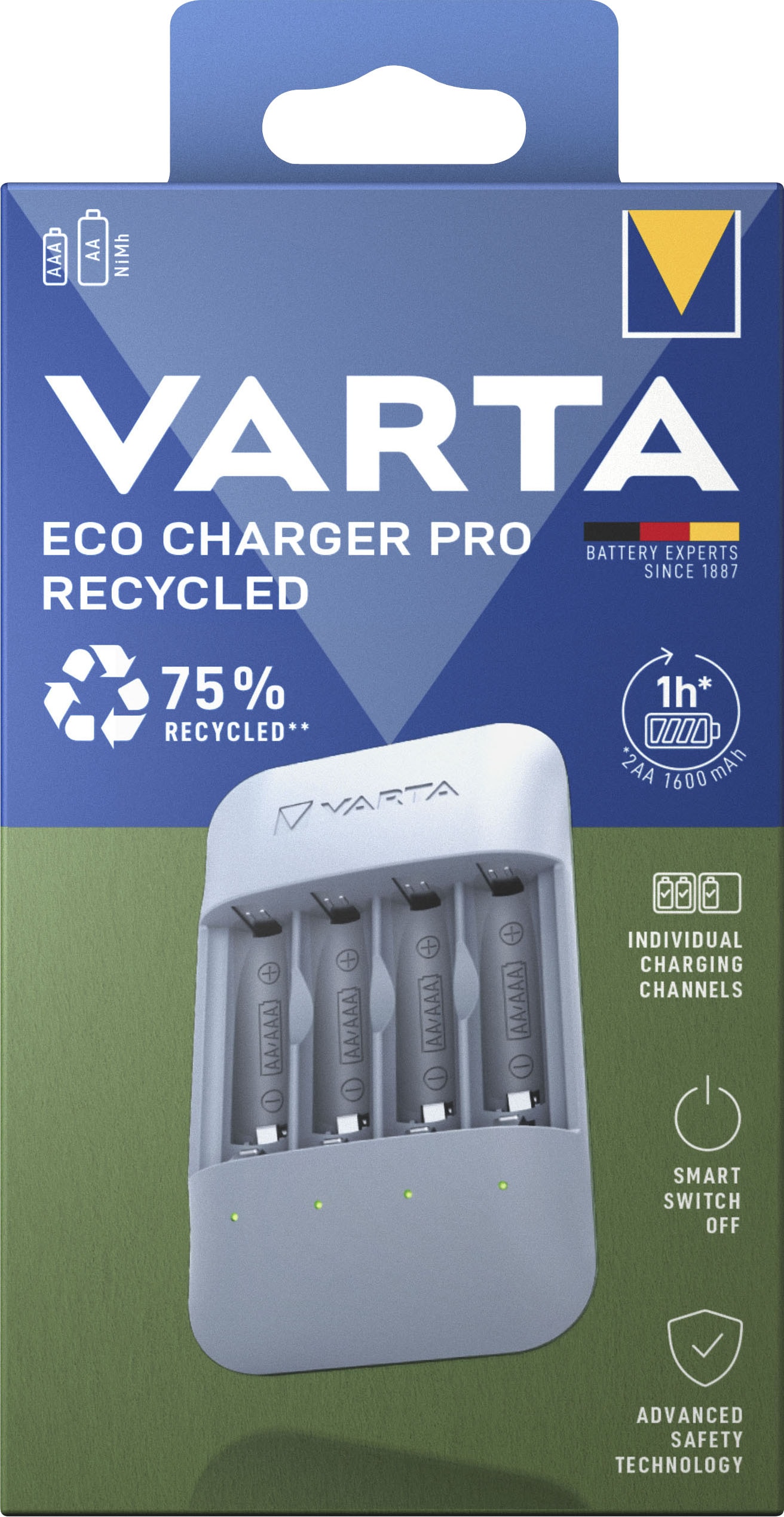 VARTA Batterie-Ladegerät »Eco Charger Pro Recycled«, 2000 mA