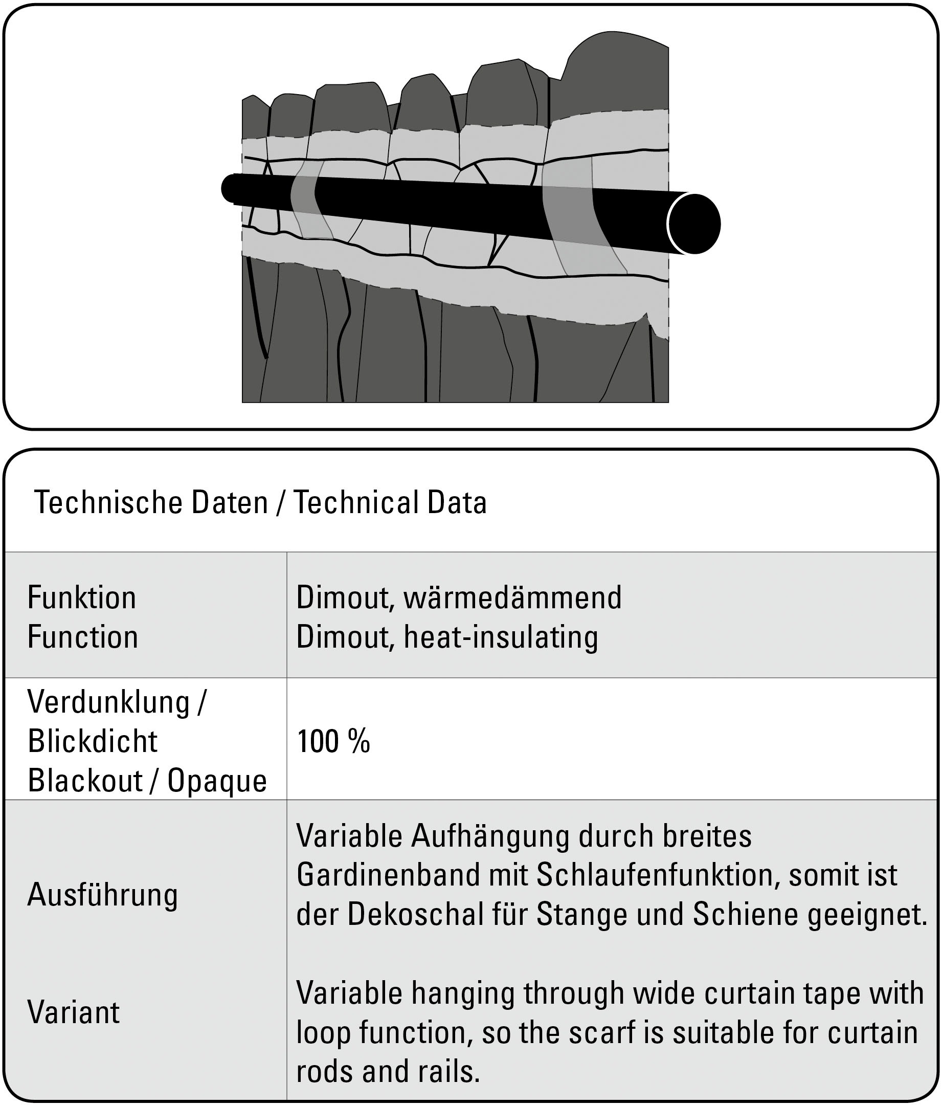 Gardine »Schal Effektgarn Voile«, (1 St.), mit Gardinenband und verdeckten Schlaufen