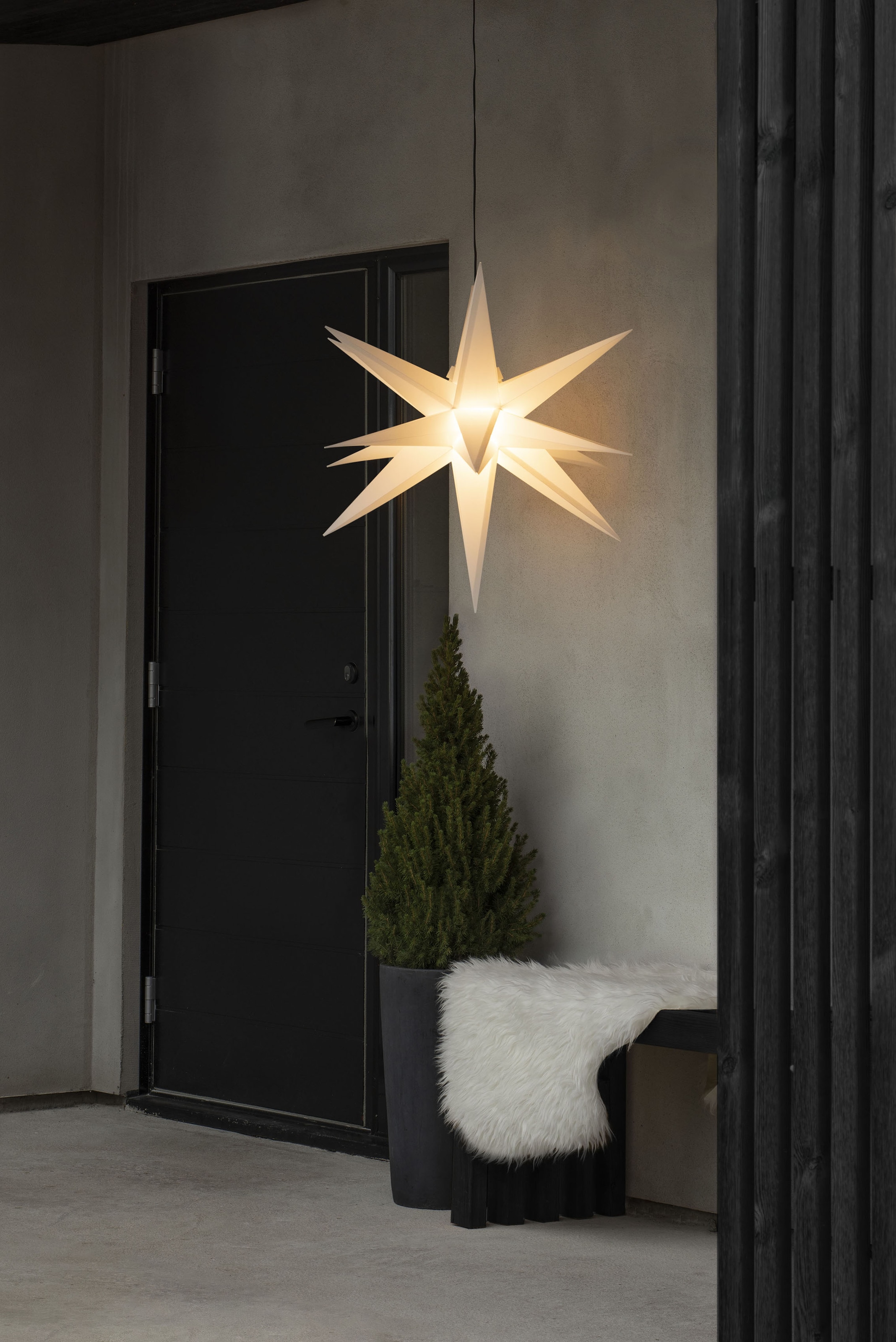 KONSTSMIDE Dekolicht "Weihnachtsdeko aussen", 1 flammig, Leuchtmittel LED-Modul  LED fest integriert, Weißer 3-D Kunstst