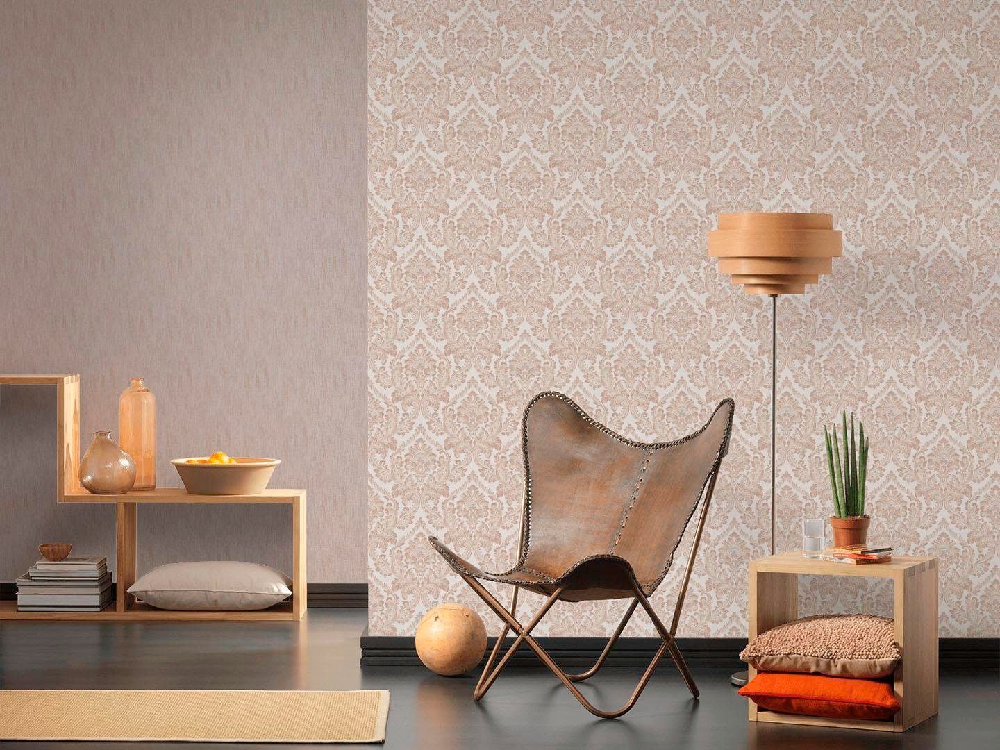 living walls Textiltapete »Di Seta«, uni-einfarbig-unifarben, Uni Tapete einfarbig Tapeten Wohnzimmer Schlafzimmer Küche modern Büro