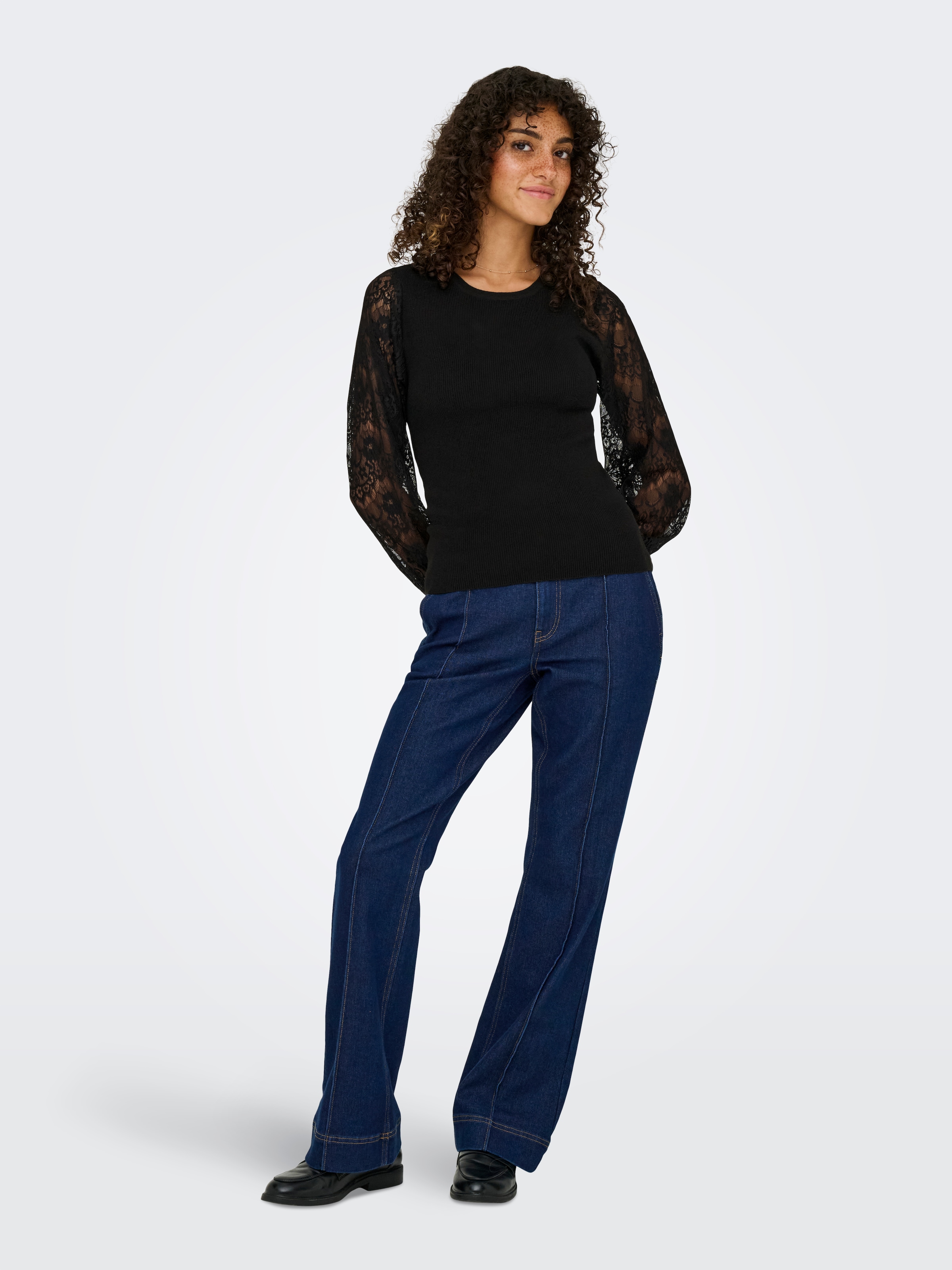 ONLY Rundhalspullover »ONLPERRY LIFE LS MIX O-NECK KNT«