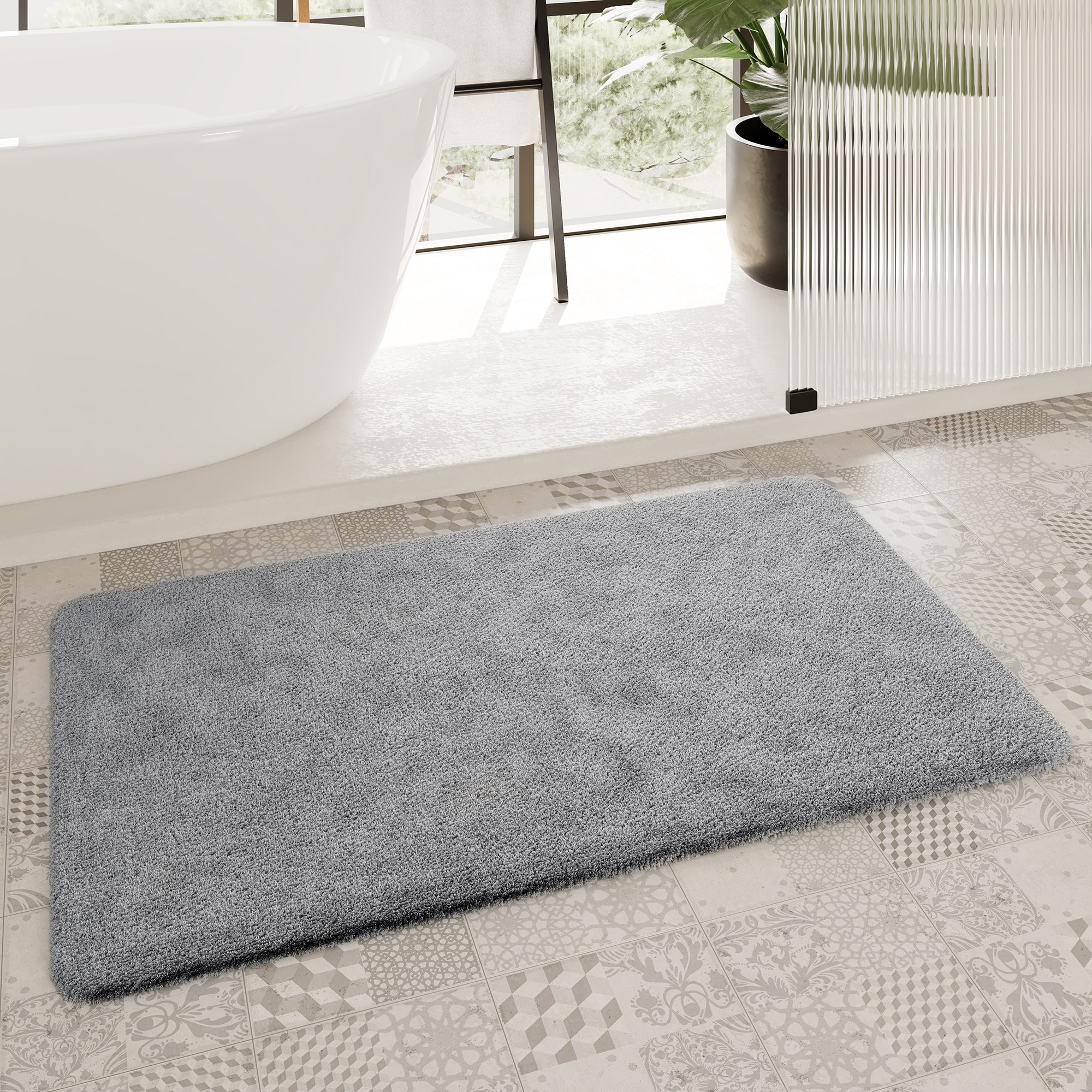 Homie Living Badematte "Porto Azzurro" Höhe 30 mm rutschhemmend beschichtet günstig online kaufen