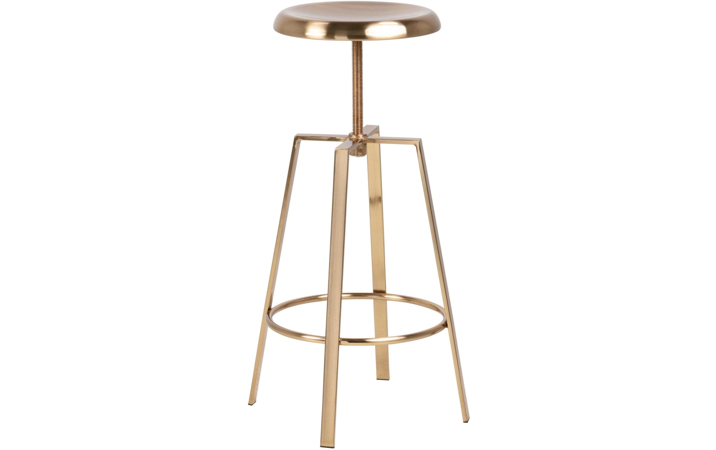 AC Design Barhocker »Goose 41 x 87 cm« Barhocker ohne Rückenlehne aus gold-gebürstetem Stahl