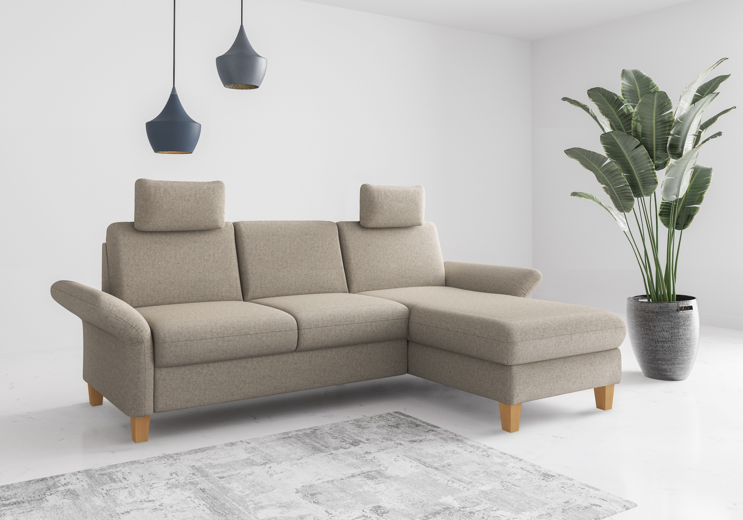 Home affaire Ecksofa "Rochelle", wahlweise mit Armlverstellung, Klappbett m günstig online kaufen