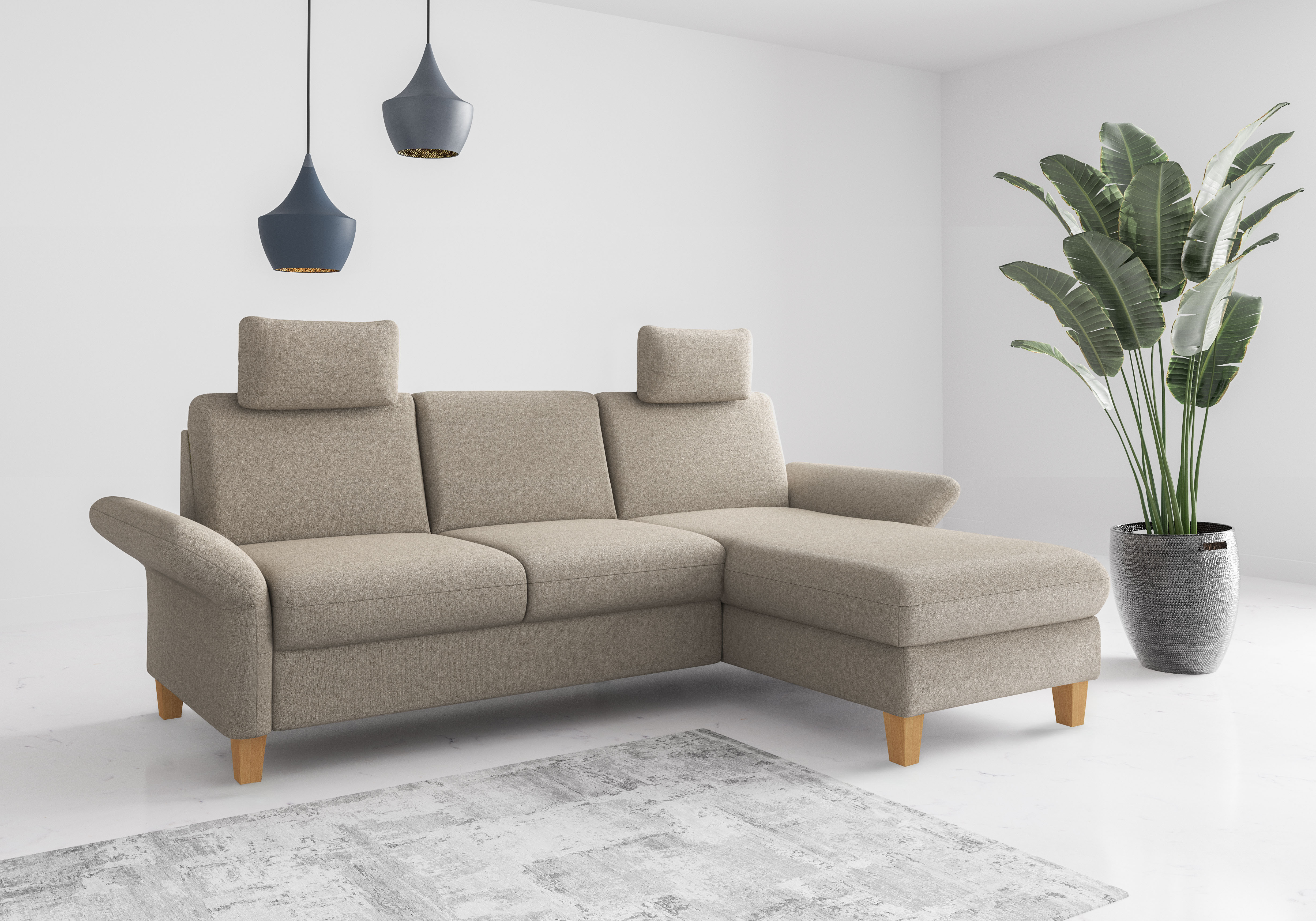 OTTO home Ecksofa "Rochelle, L-Form" wahlweise mit Armteilverstellung, Schlaffunktion und Bettkasten