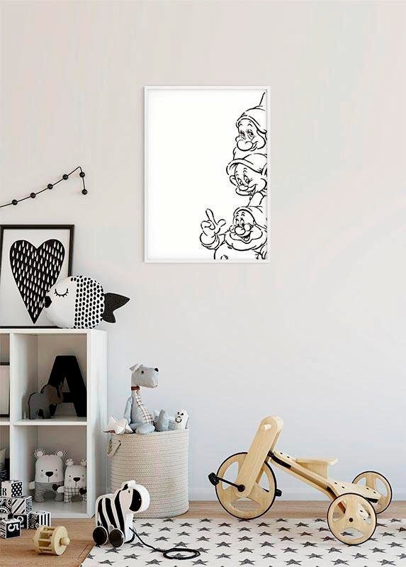 Komar Bild »Snow White Dwarves«, Disney, (1 St.), Wandbild zur Dekoration im Kinderzimmer - ohne Rahmen