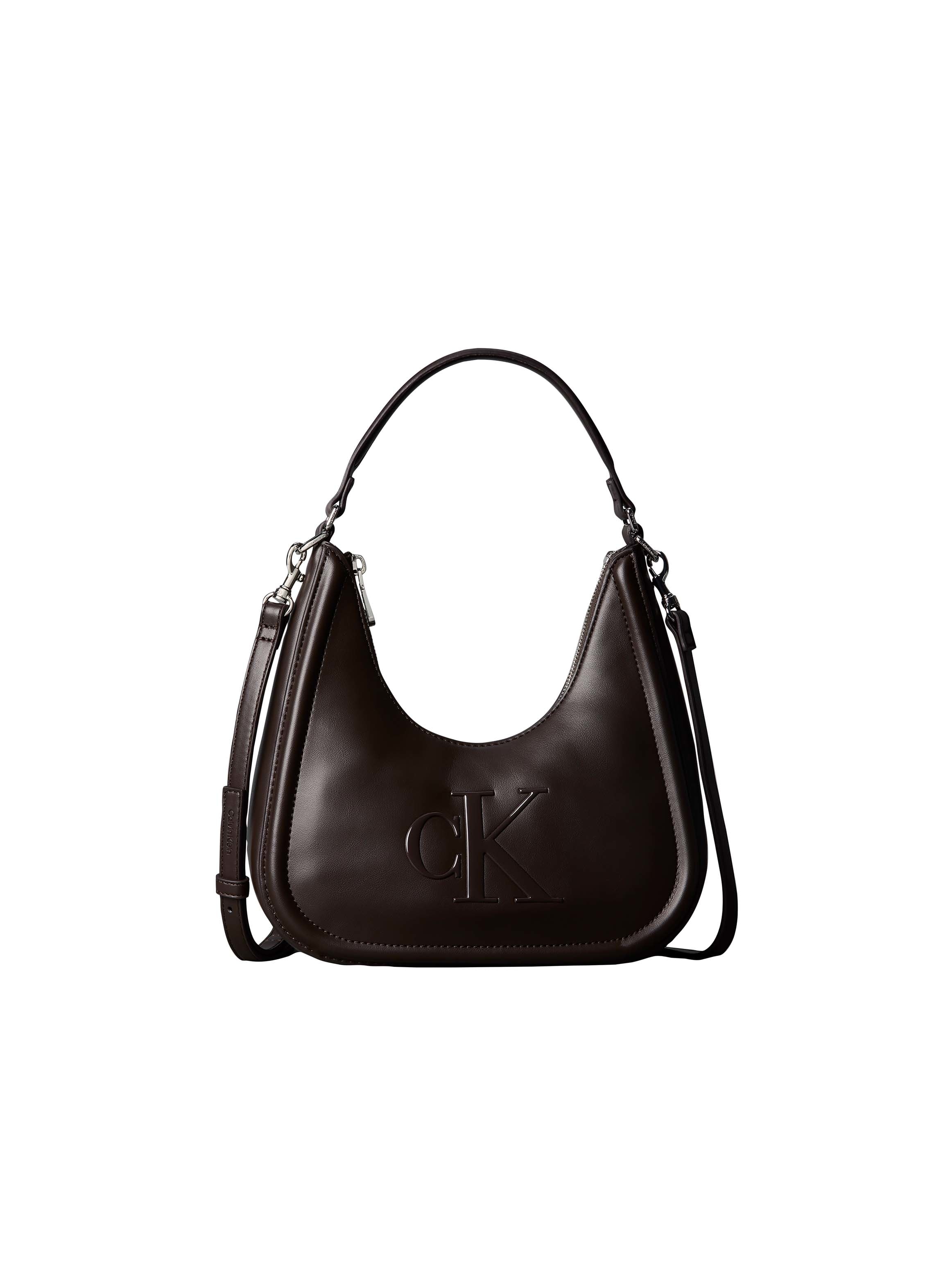 Calvin Klein Hobo "BOLD CK SMALL CRESCENT BAG" Mini Bag, Henkeltasche mit Schulterriemen und CK-Logo
