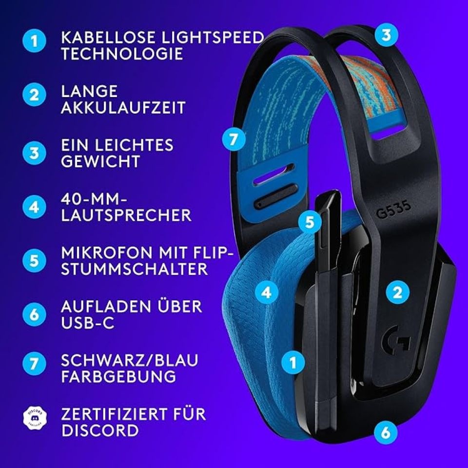 Logitech Gaming-Headset »G535 LIGHTSPEED Wireless - BLACK«