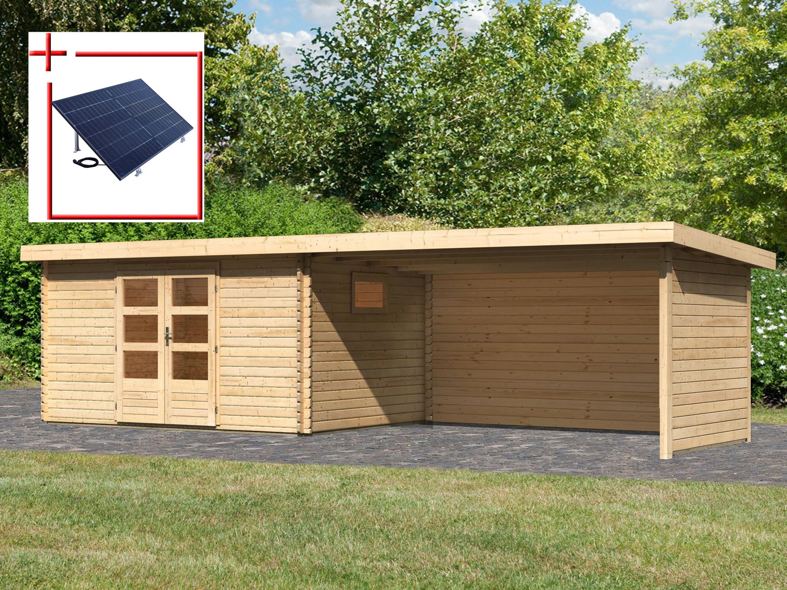 WOODFeeling Gartenhaus "Trittau 5", mit Anbaudach günstig online kaufen