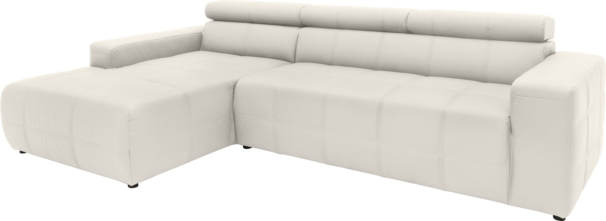 DOMO collection Ecksofa »Brandon B/T/H: 289/177/80 cm, whlw. mit Sitztiefenverstellung, L-Form«, mit Kopfteilverstellung, wahlweise Sitztiefenverstellung, L-Form