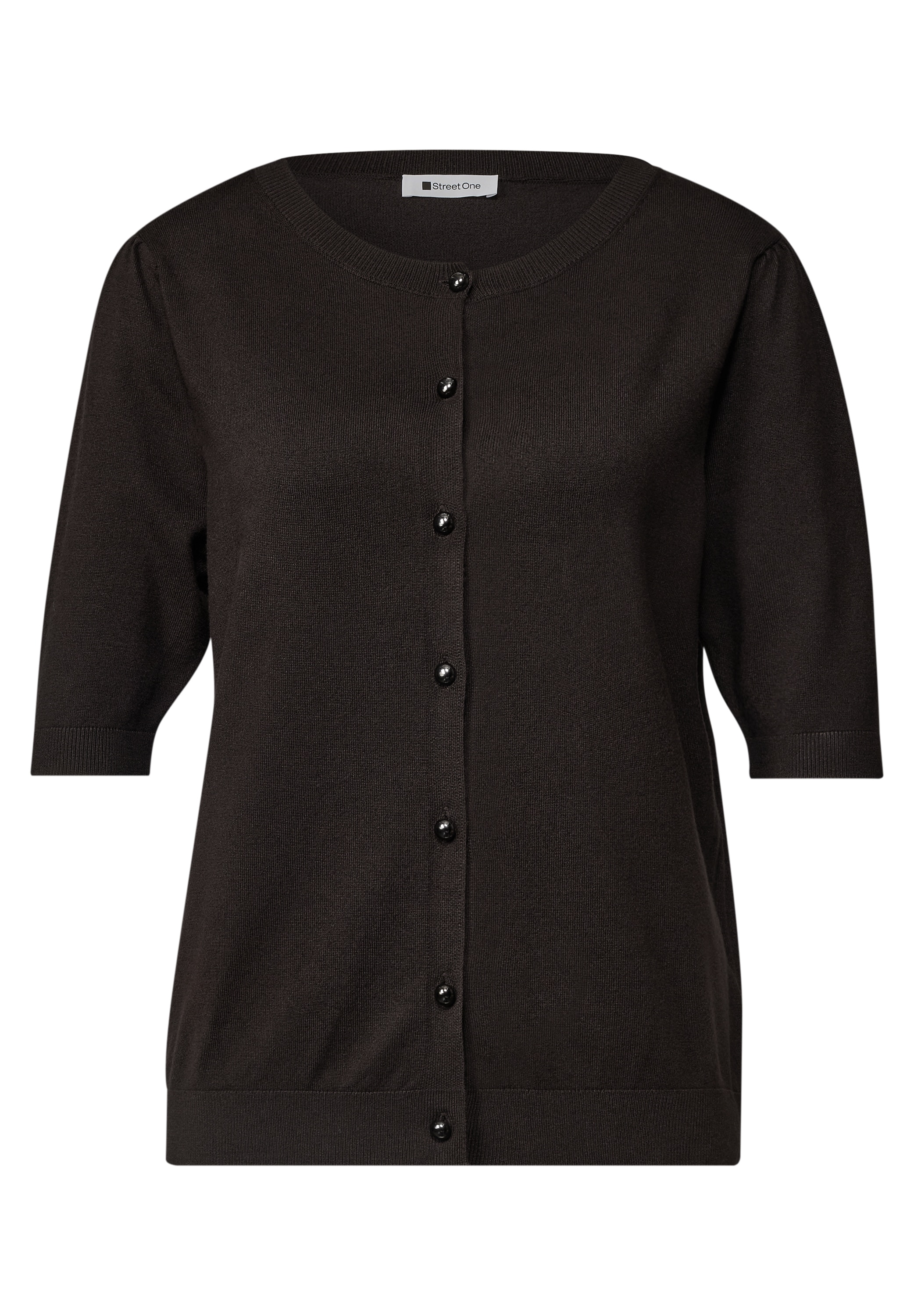 STREET ONE Cardigan Kurzarm Cardigan mit Rundhals und Knöpfen