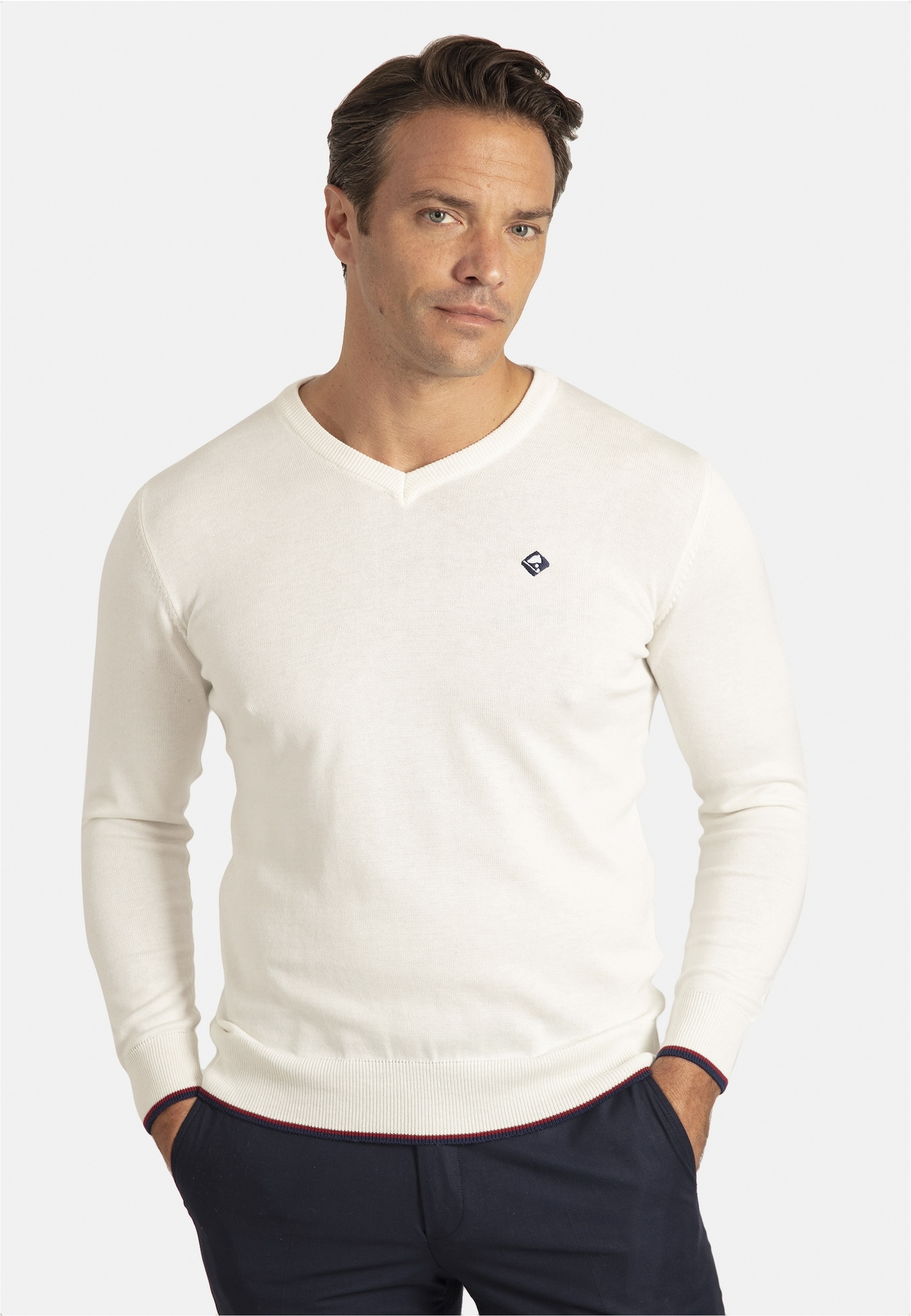 SIR RAYMOND TAILOR Strickpullover »Appel«, mit farblich abgesetzten Ellenbogen-Patches