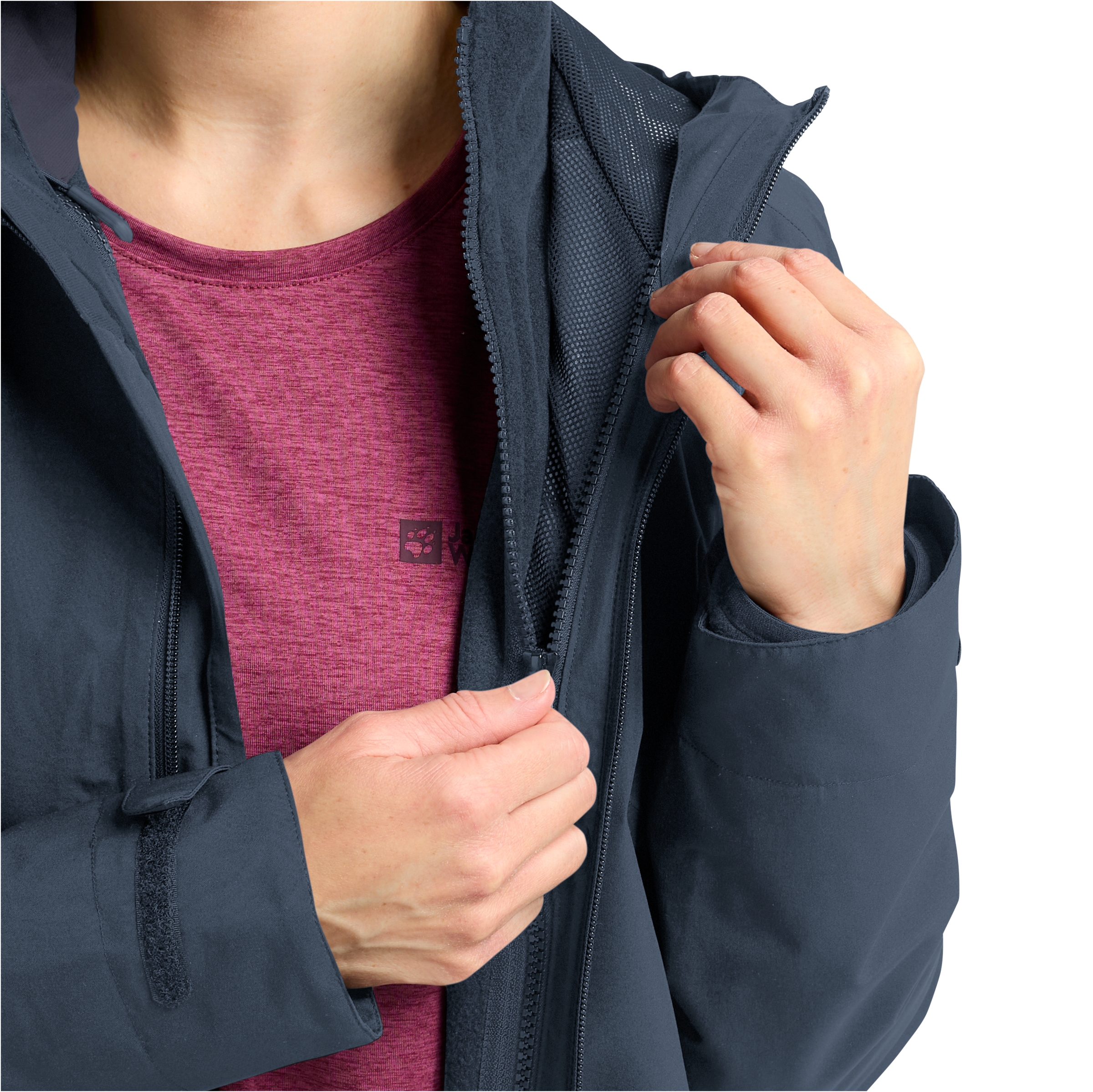 Jack Wolfskin 3-in-1-Funktionsjacke »MOONRISE 3IN1 JKT W«, mit Kapuze, 3in1, atmungsaktiv, Übergangsjacke
