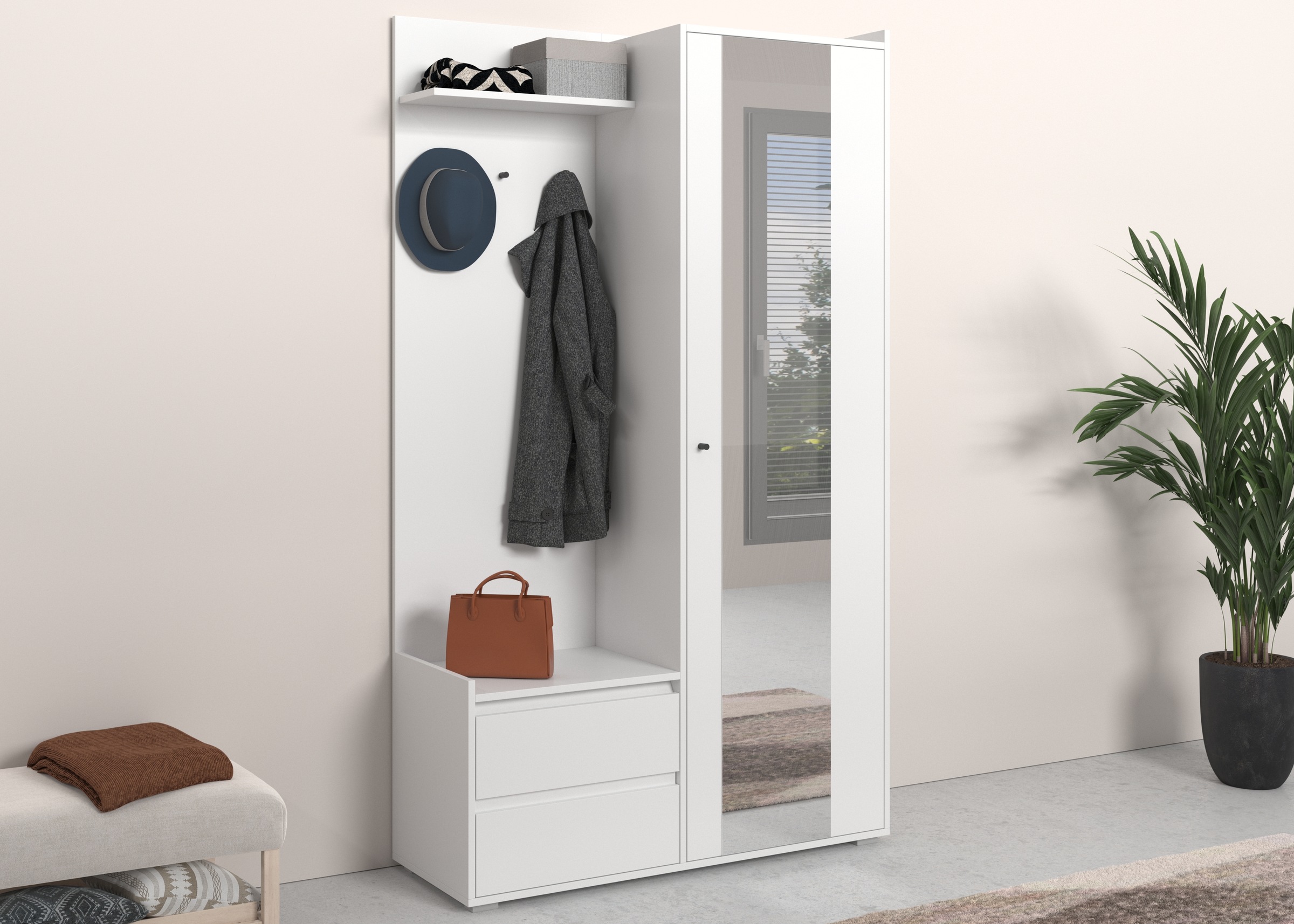 OTTO home Garderobenschrank "Kosmo" mit Spiegel Maße 118 x 30 cm, Höhe 190 günstig online kaufen