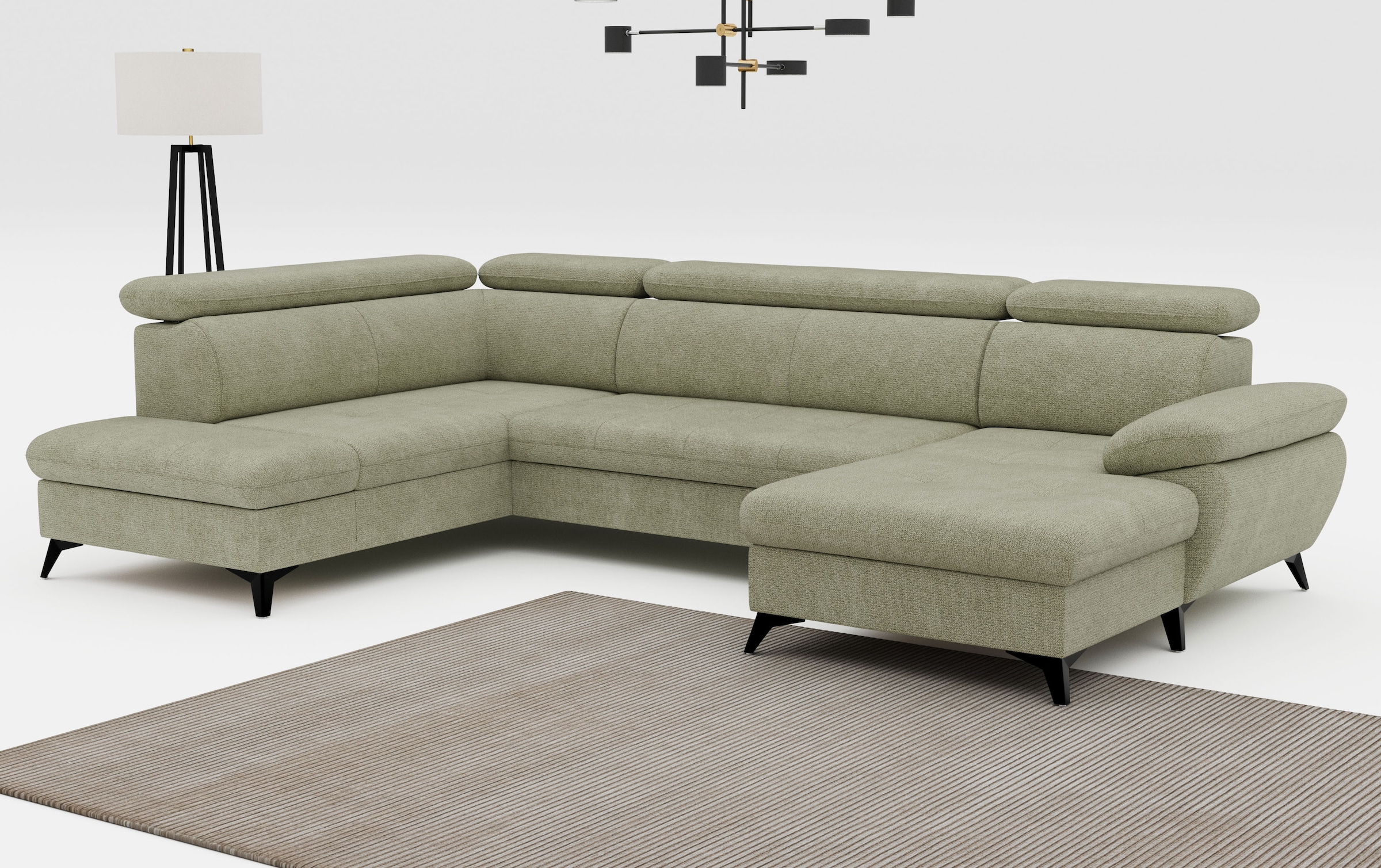 COTTA Wohnlandschaft "Hudson" mit Kopfteilverstellung, optional Schlaffunktion & Bettkasten