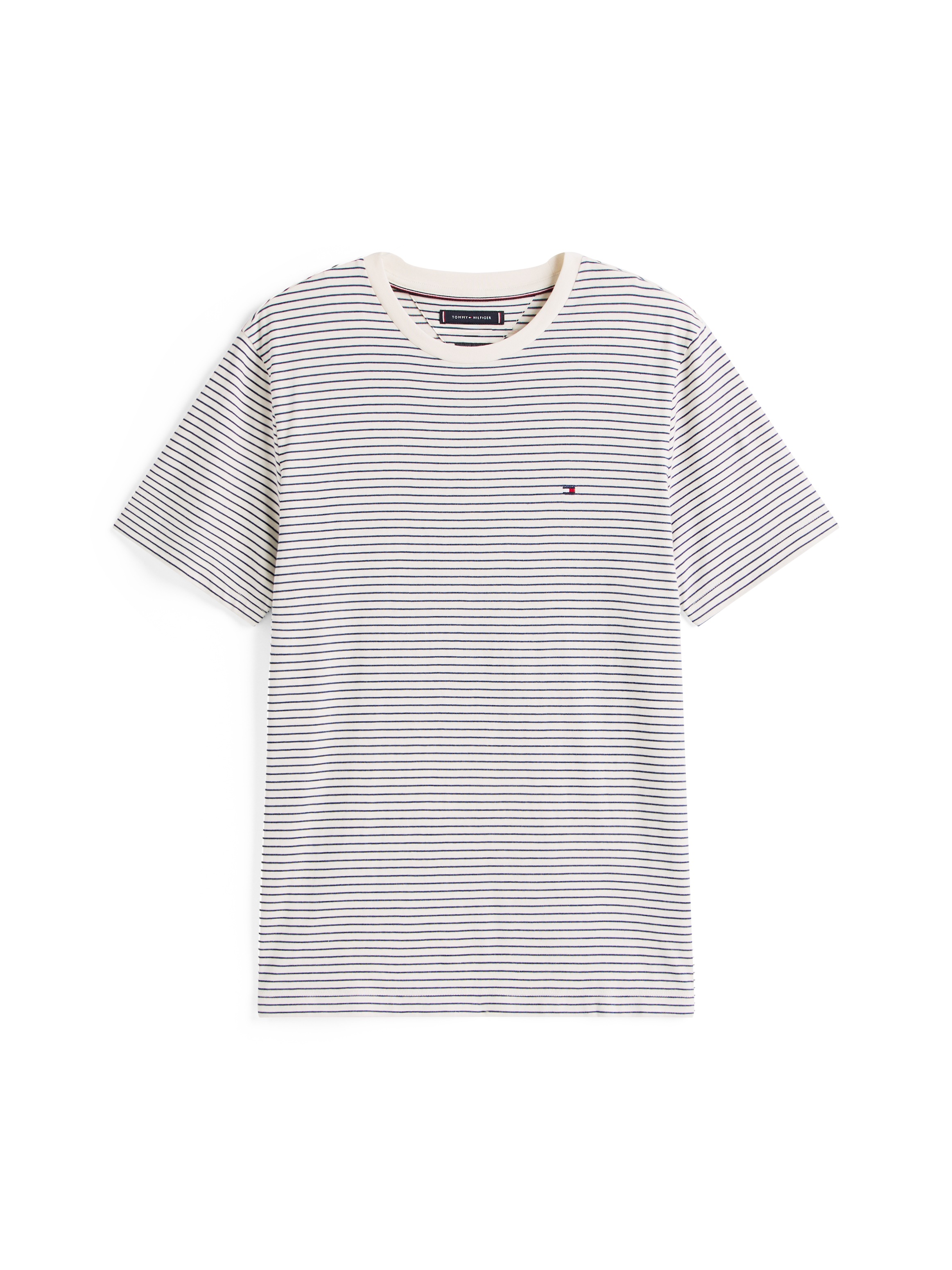Tommy Hilfiger T-Shirt »ESSENTIAL REG FIT SOLID TEE mit Stickerei und Rundhals«, unifarben, casual, regular fit, Baumwolle, Rundhals