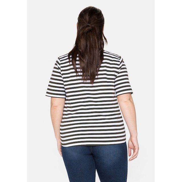 Sheego T-Shirt »Große Größen«, mit verlängertem Kurzarm online bestellen |  BAUR