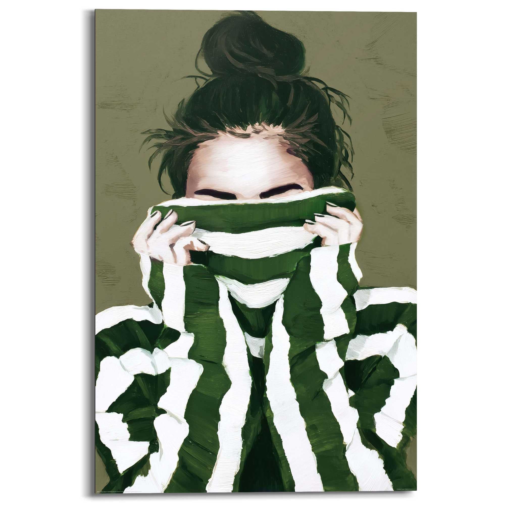 Reinders! Deco-Panel »Verborgener Blick« Menschen 1 Stk. tlg. Wohnzimmer - Grün - MDF - Frauen - 60x90 cm